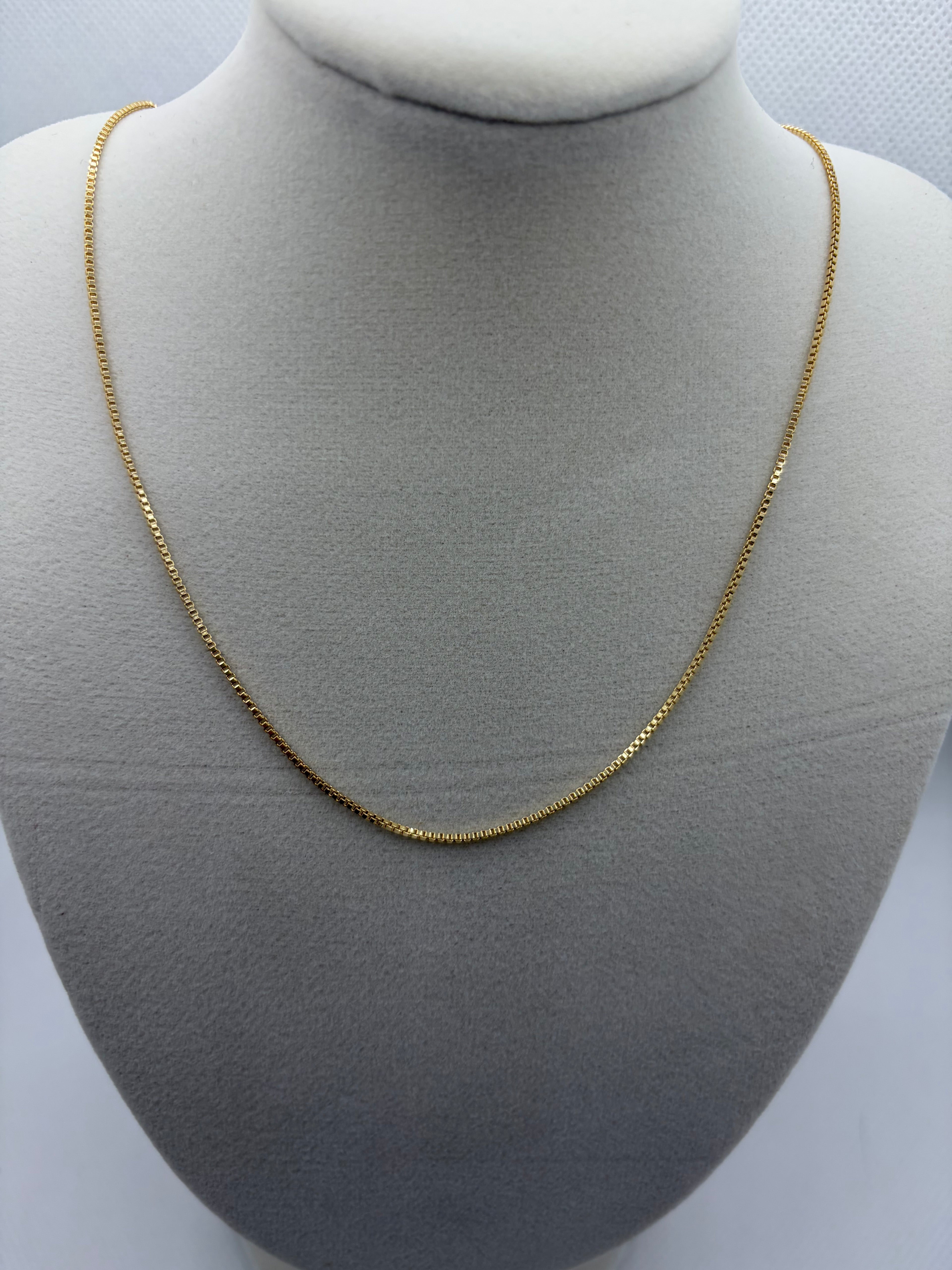 Gold Box Chain Necklace