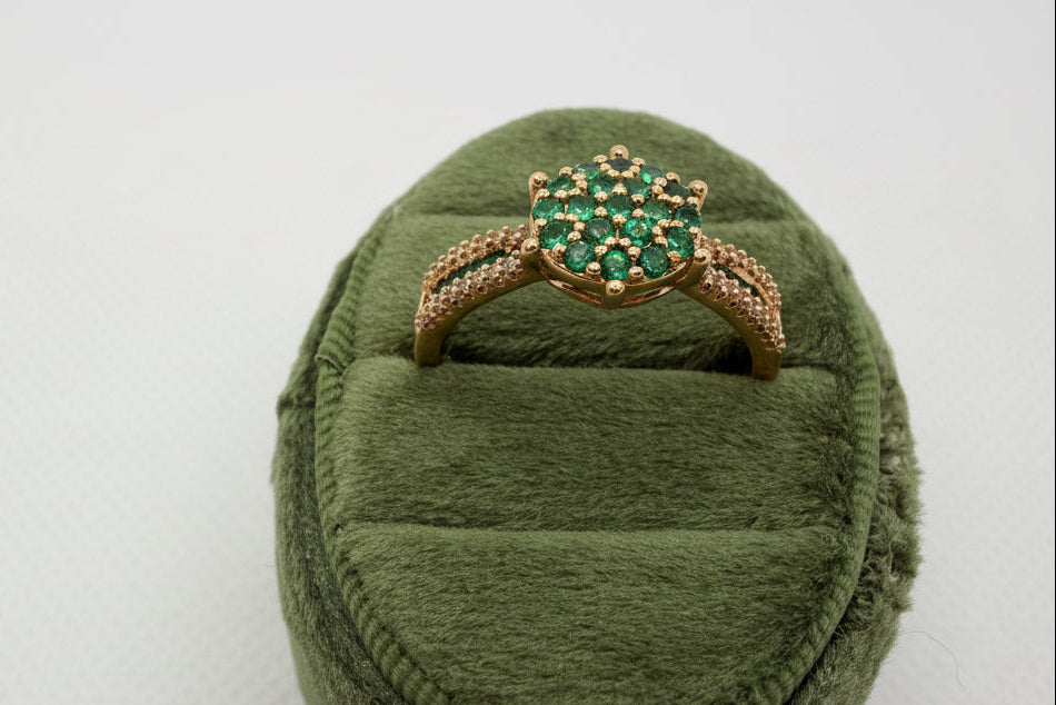Emerald Cluster Ring