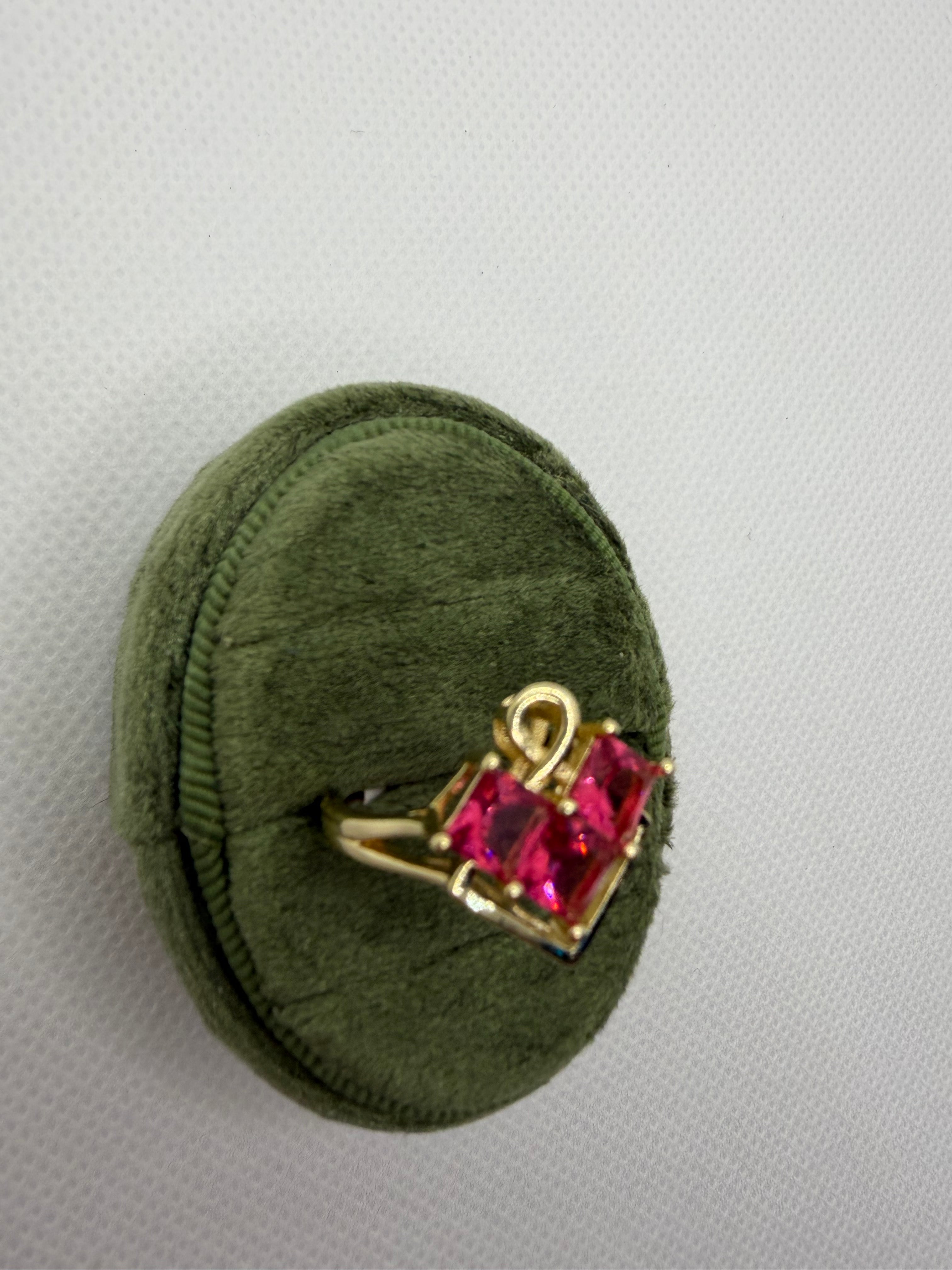 Ruby Diamond Charm Ring