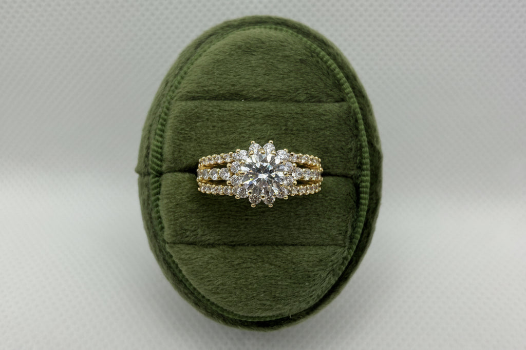 Sunflower Halo Engagement Ring