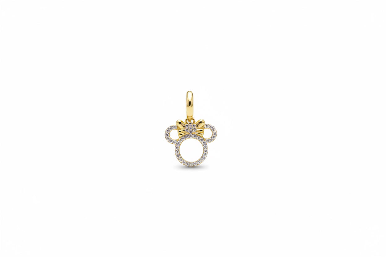 Minnie Mouse Charm - Crystal Bow Design