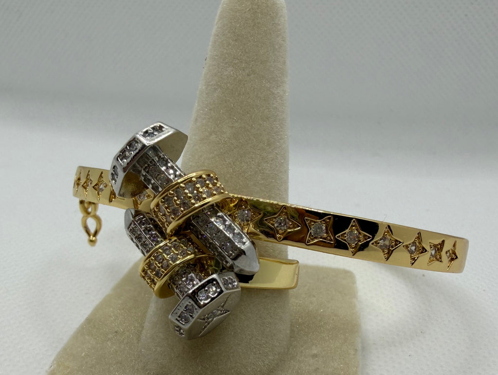 Star Bangle & CZ Bolt Ring Set