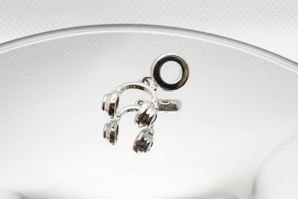 Headphones Charm - Silver Tone Music Lover