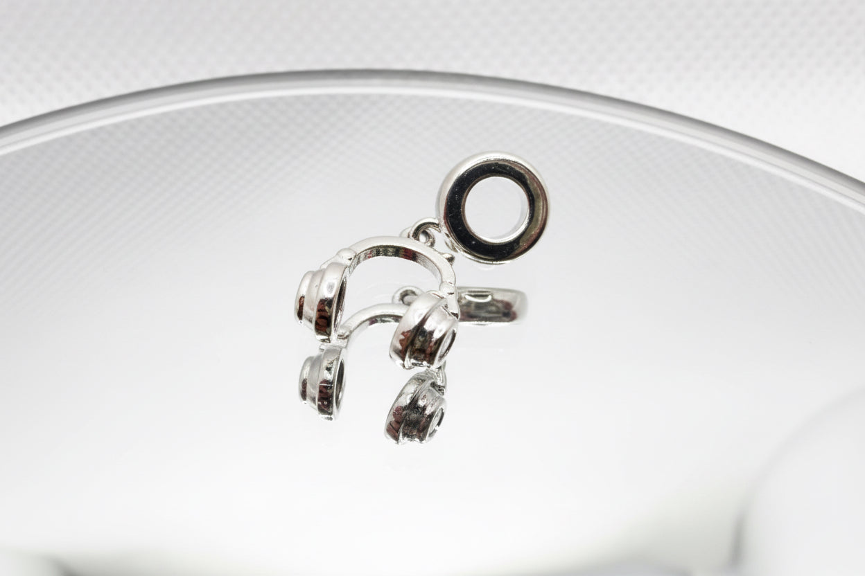 Headphones Charm - Silver Tone Music Lover