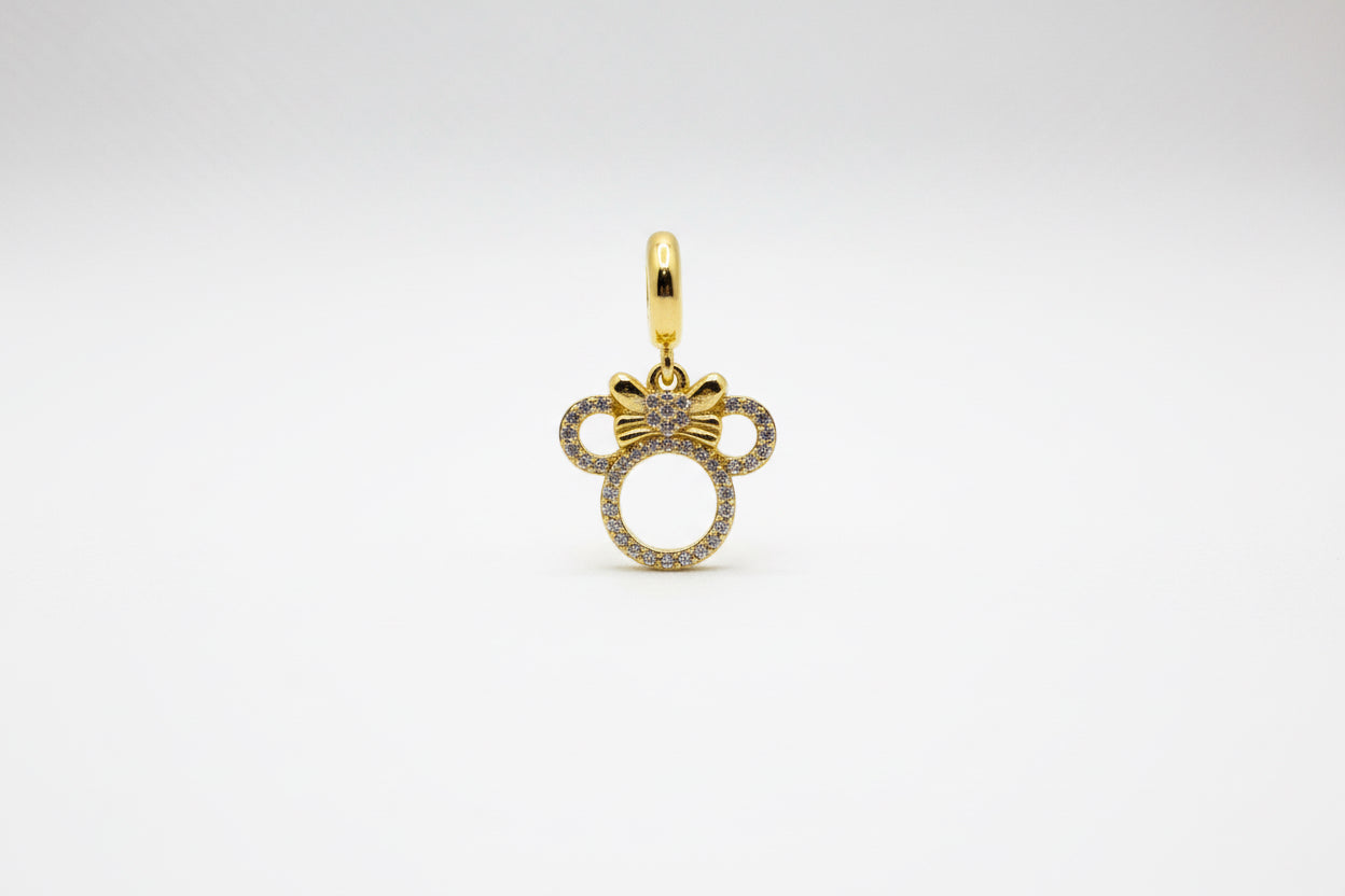 Minnie Mouse Charm - Crystal Bow Design