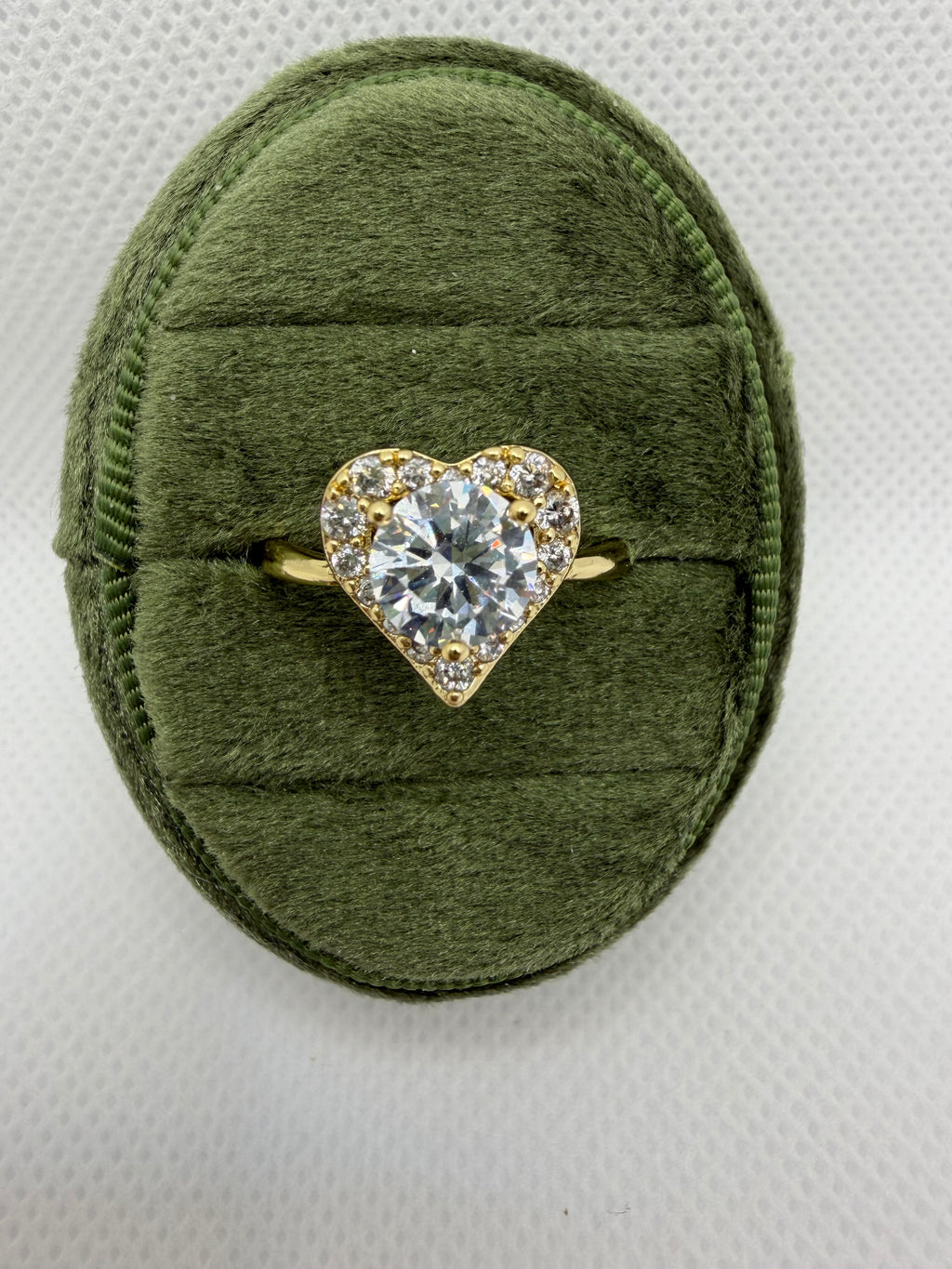 Heart Halo Crystal Ring