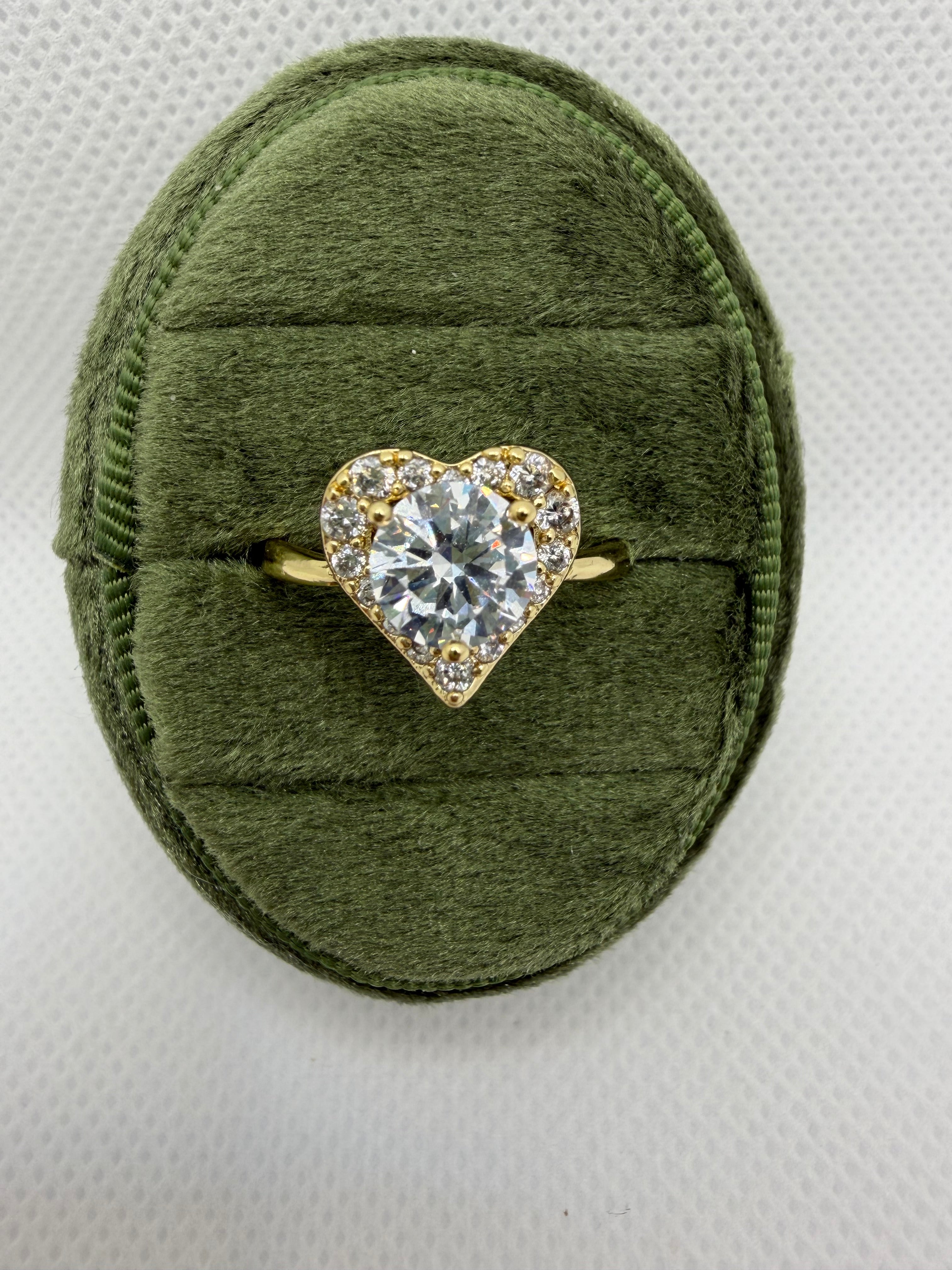 Heart Halo Crystal Ring