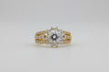 Sunflower Halo Engagement Ring