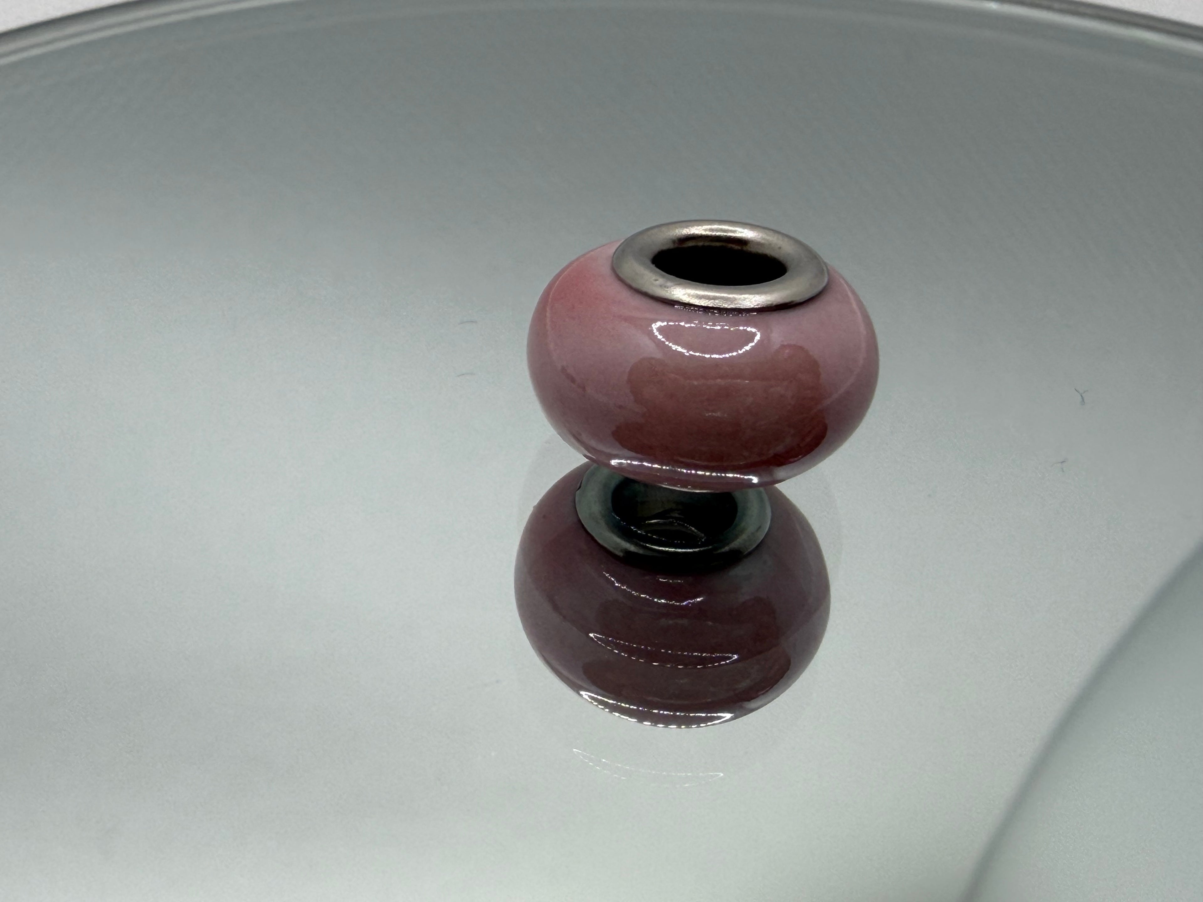 Pink Glass Charm Separator Beads Collection - Laminated Gold