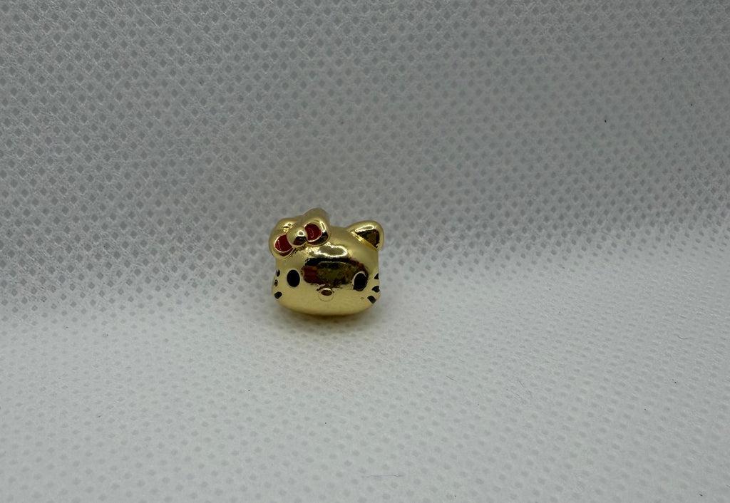 Hello Kitty Gold Charm Separator Bead - Laminated Gold