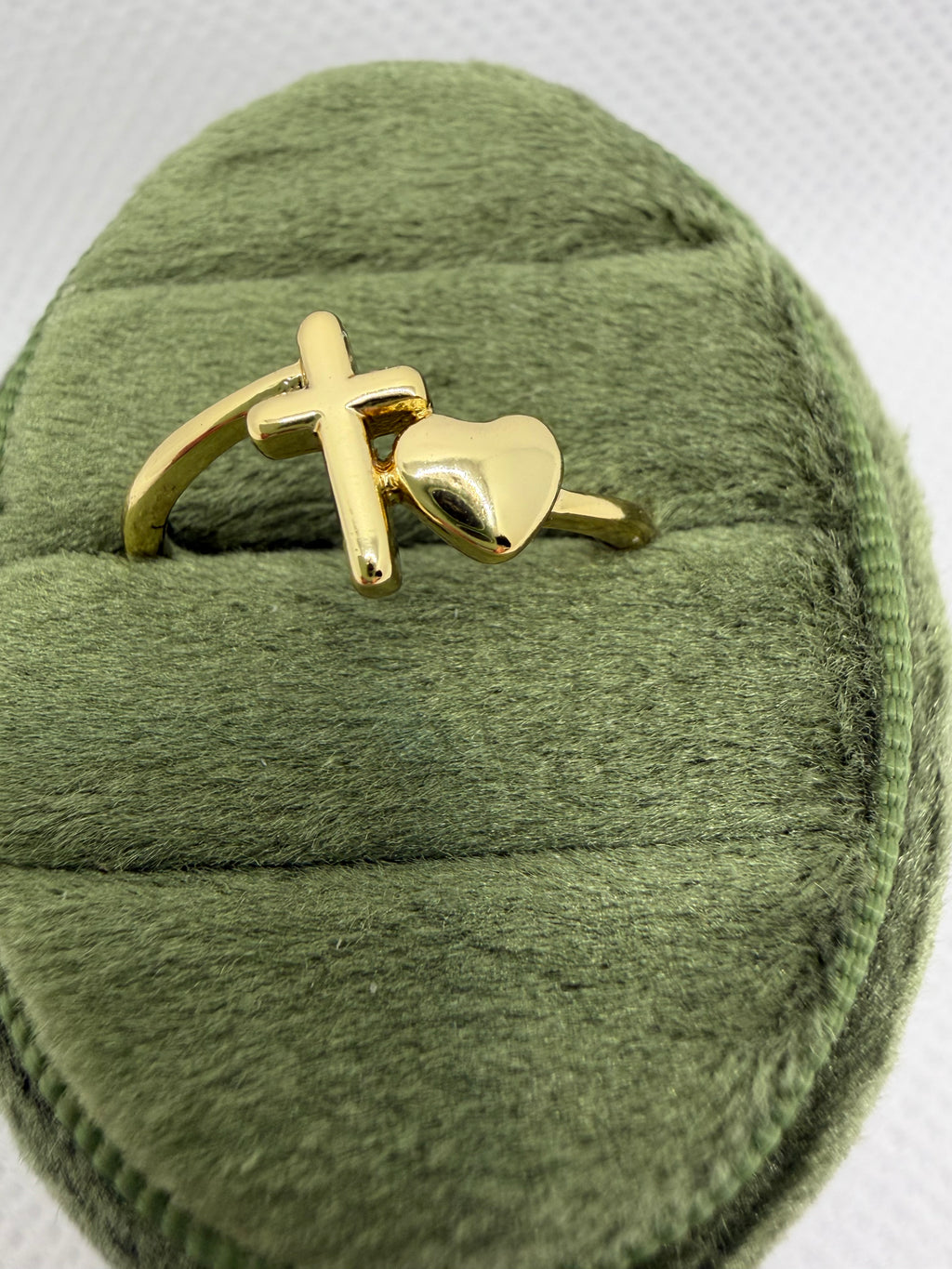 Cross and Heart Faith Ring