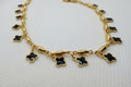 Lucky Clover Anklet - Black Onyx & Gold
