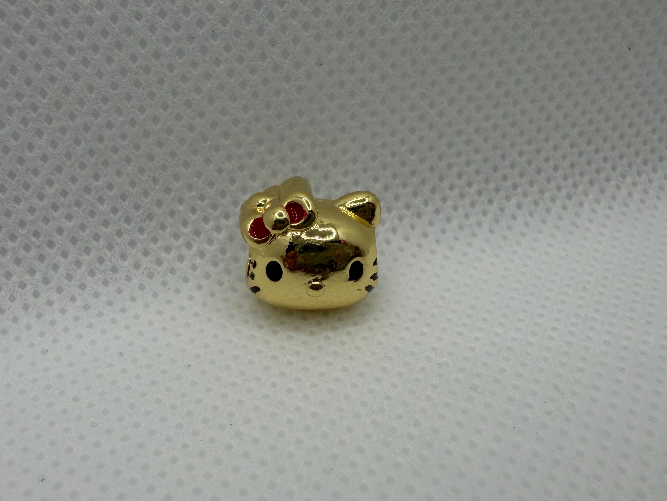 Hello Kitty Gold Charm Separator Bead - Laminated Gold