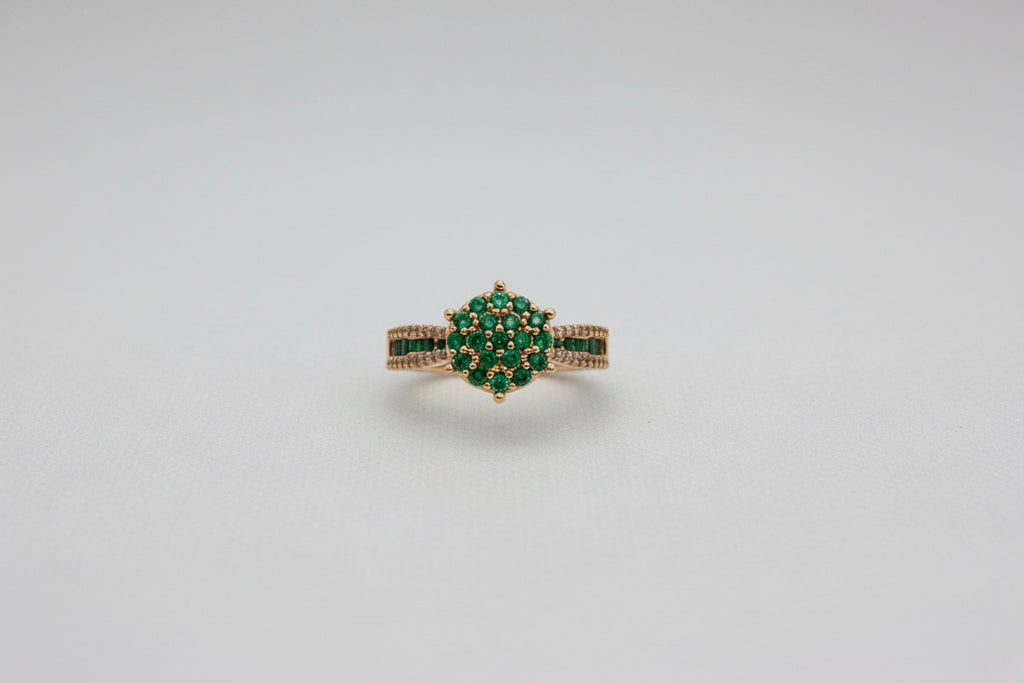 Emerald Cluster Ring