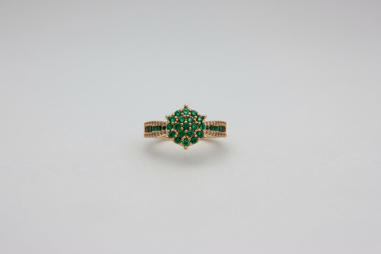 Emerald Cluster Ring