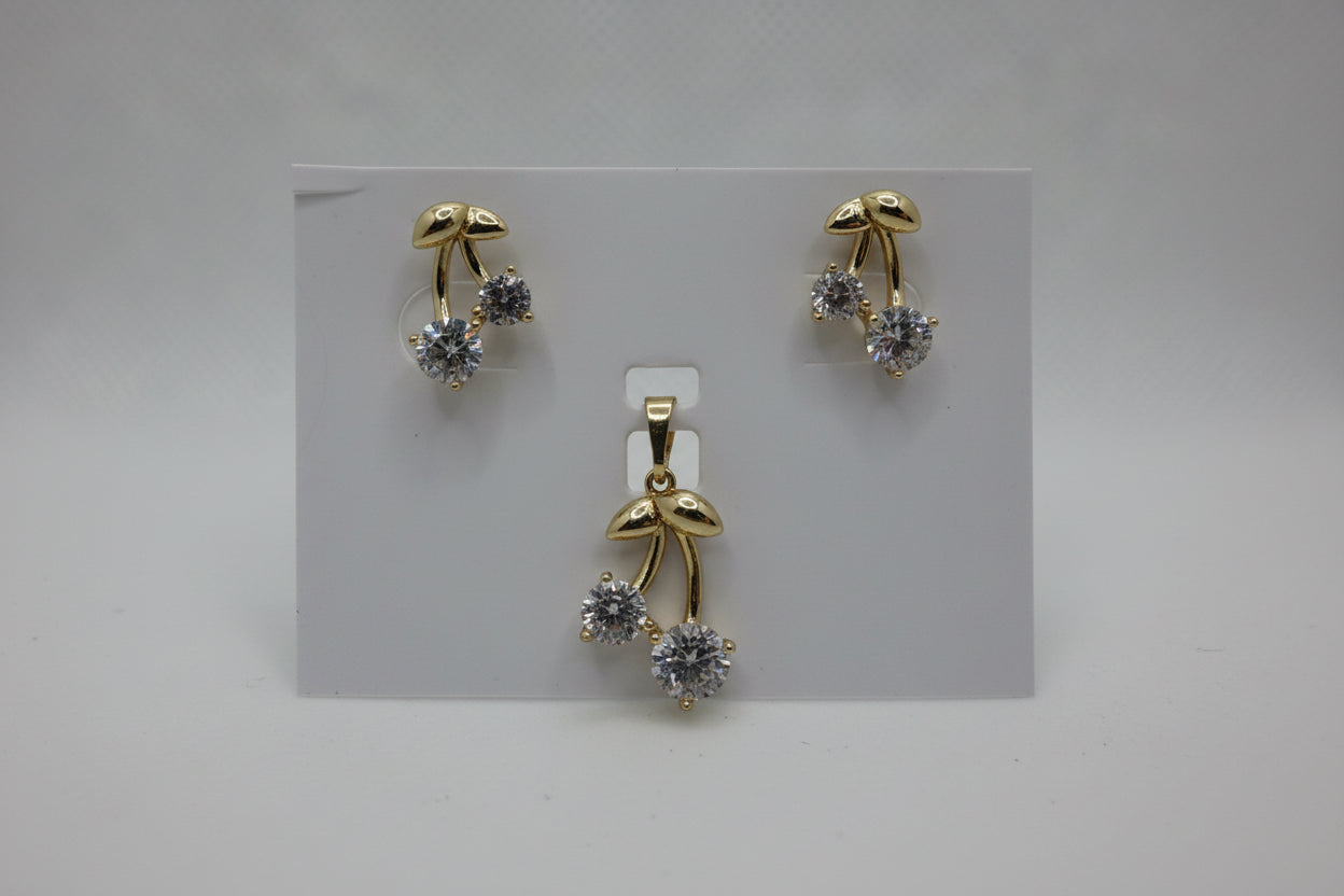 Cherry Blossom Jewelry Set - 4 Pieces