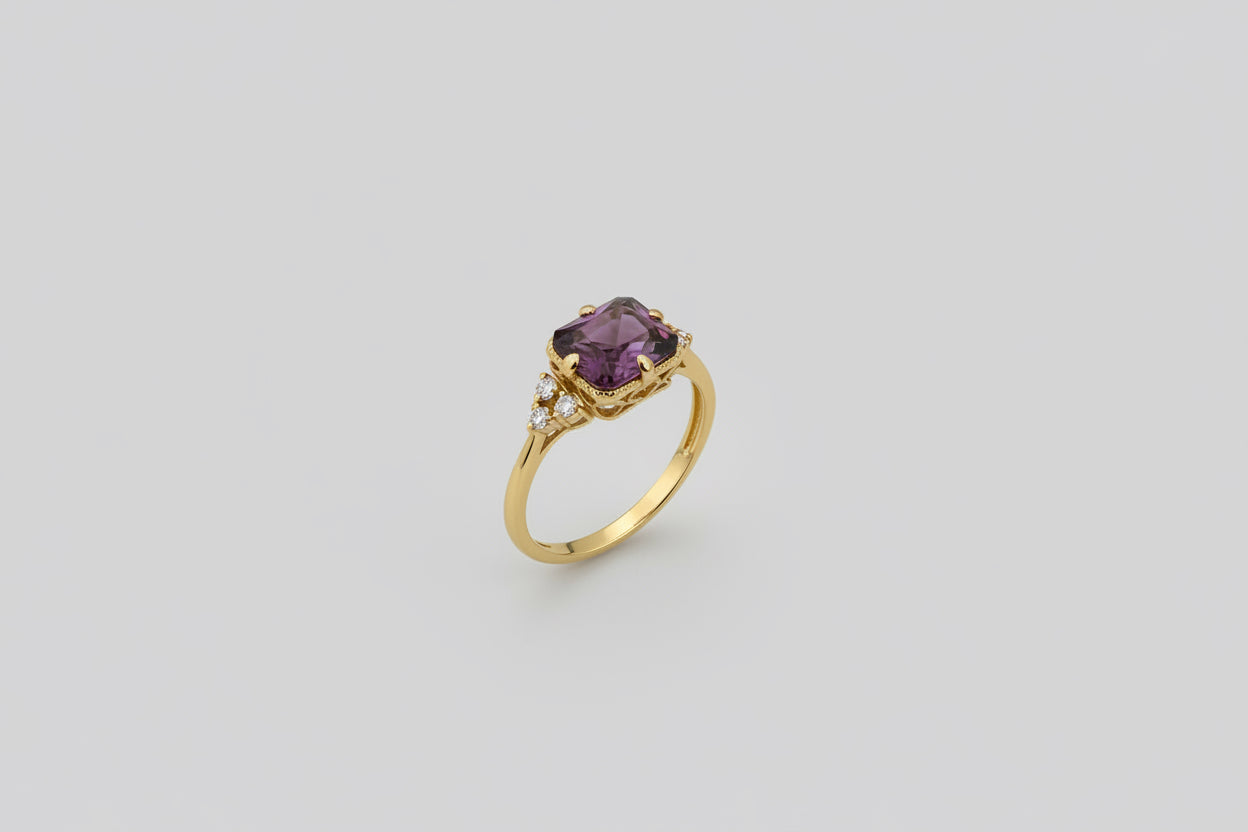Amethyst Crystal Ring