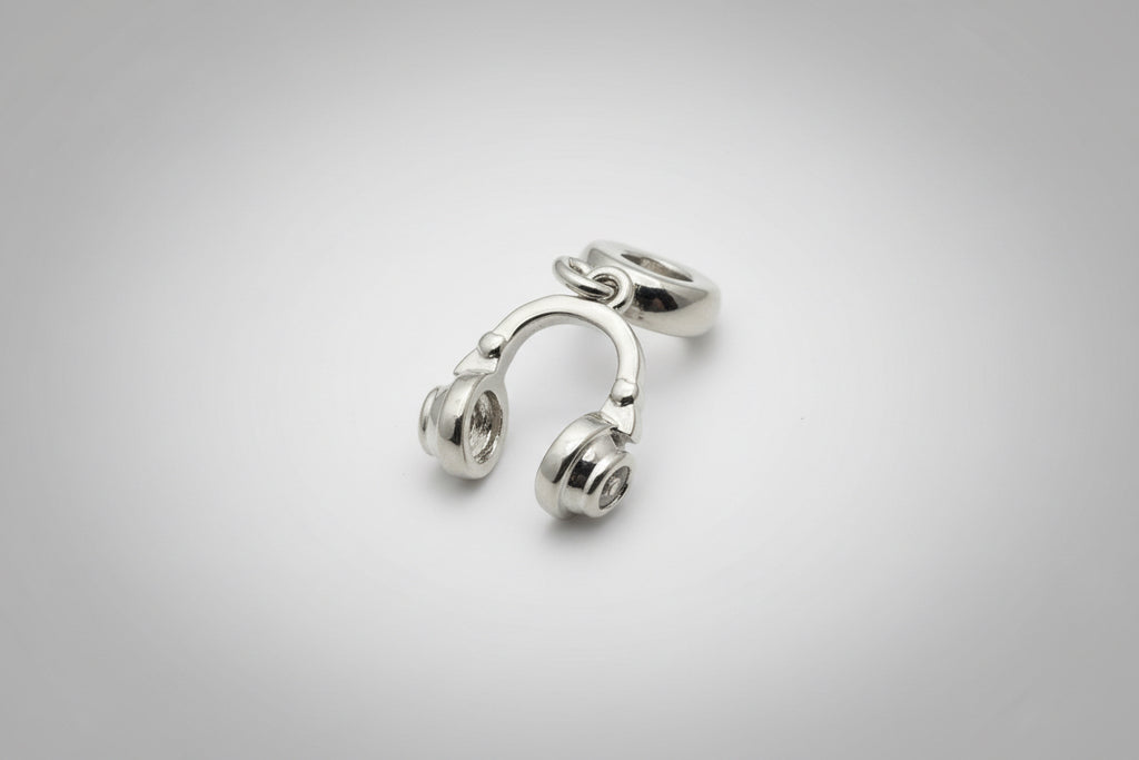 Headphones Charm - Silver Tone Music Lover