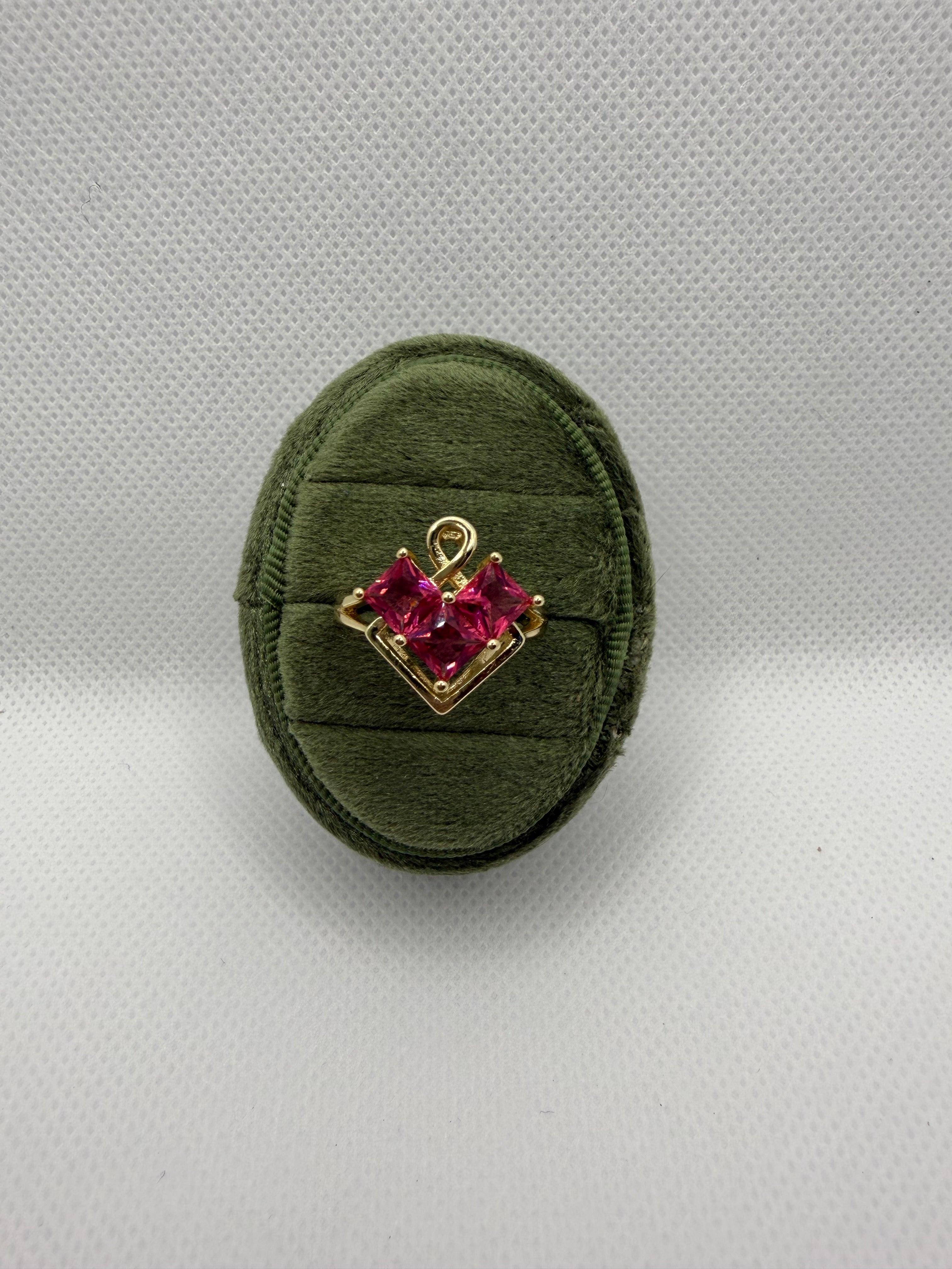 Ruby Diamond Charm Ring