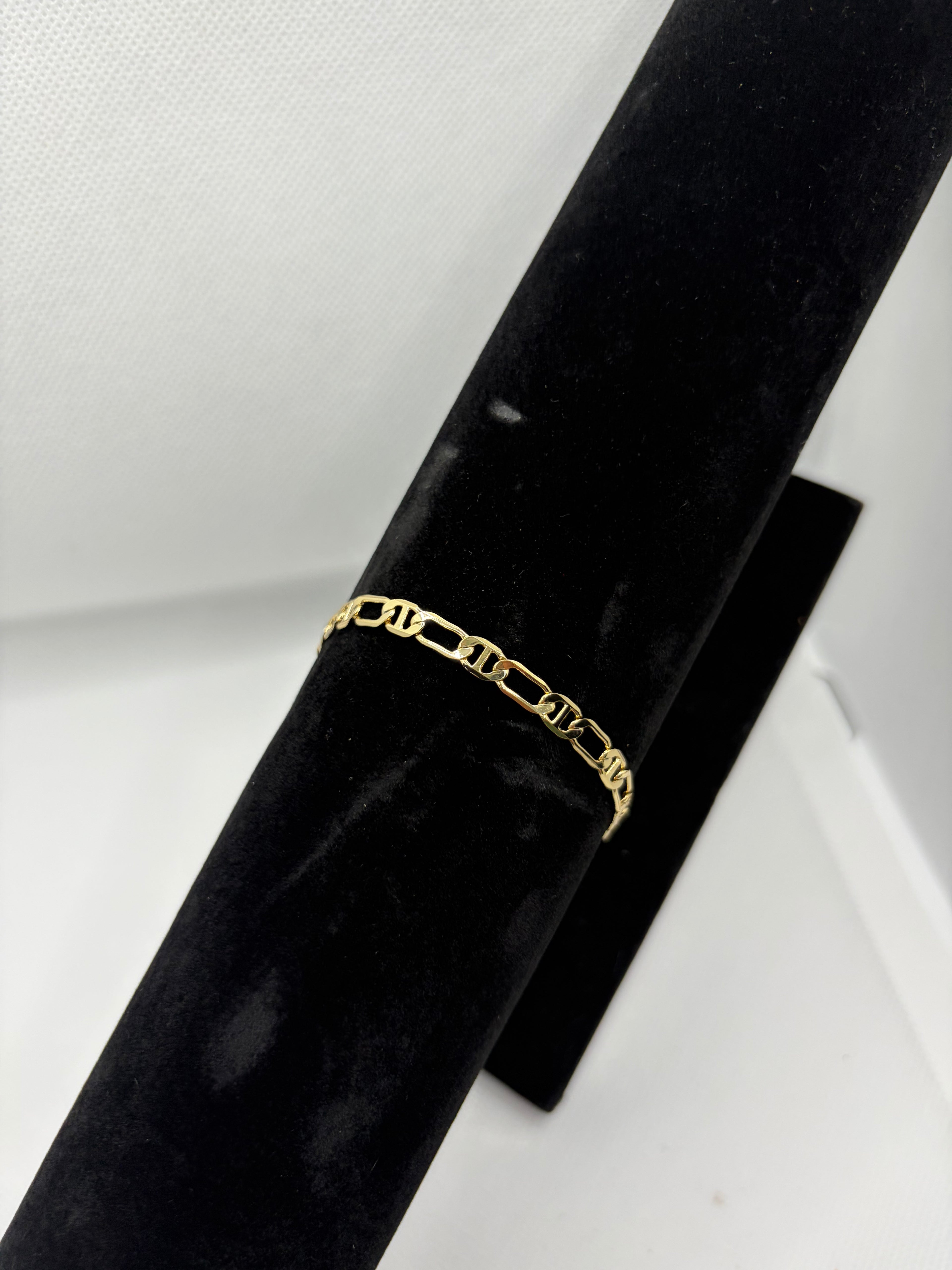 Gold Mariner Figaro Chain Anklet - Laminated Gold