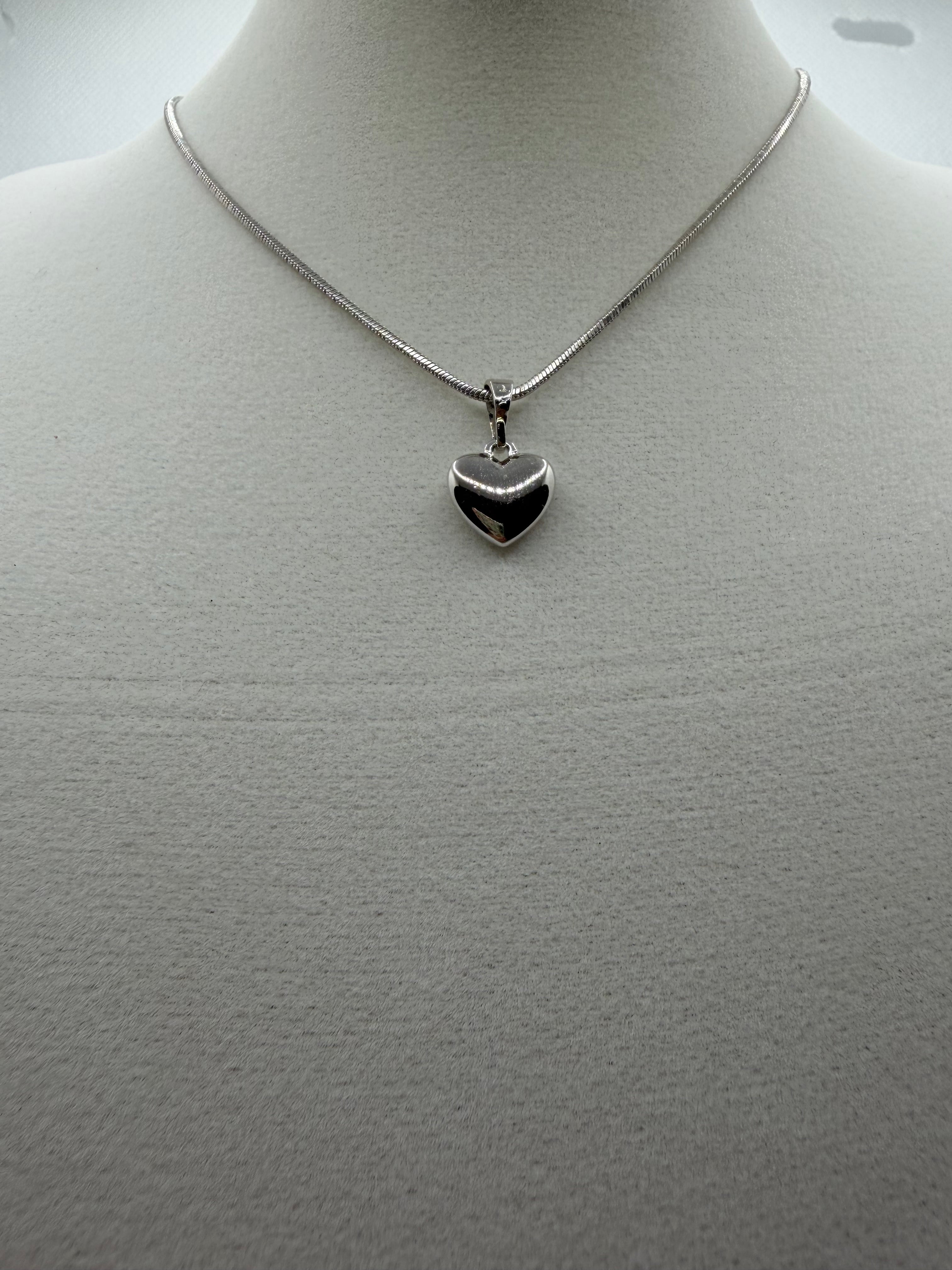 Silver Puffy Heart Pendant