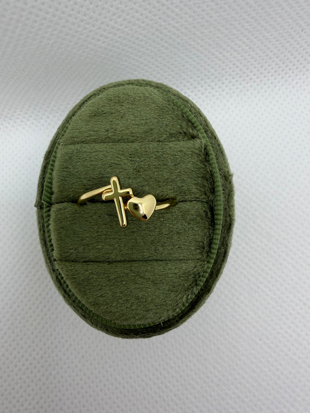 Cross and Heart Faith Ring