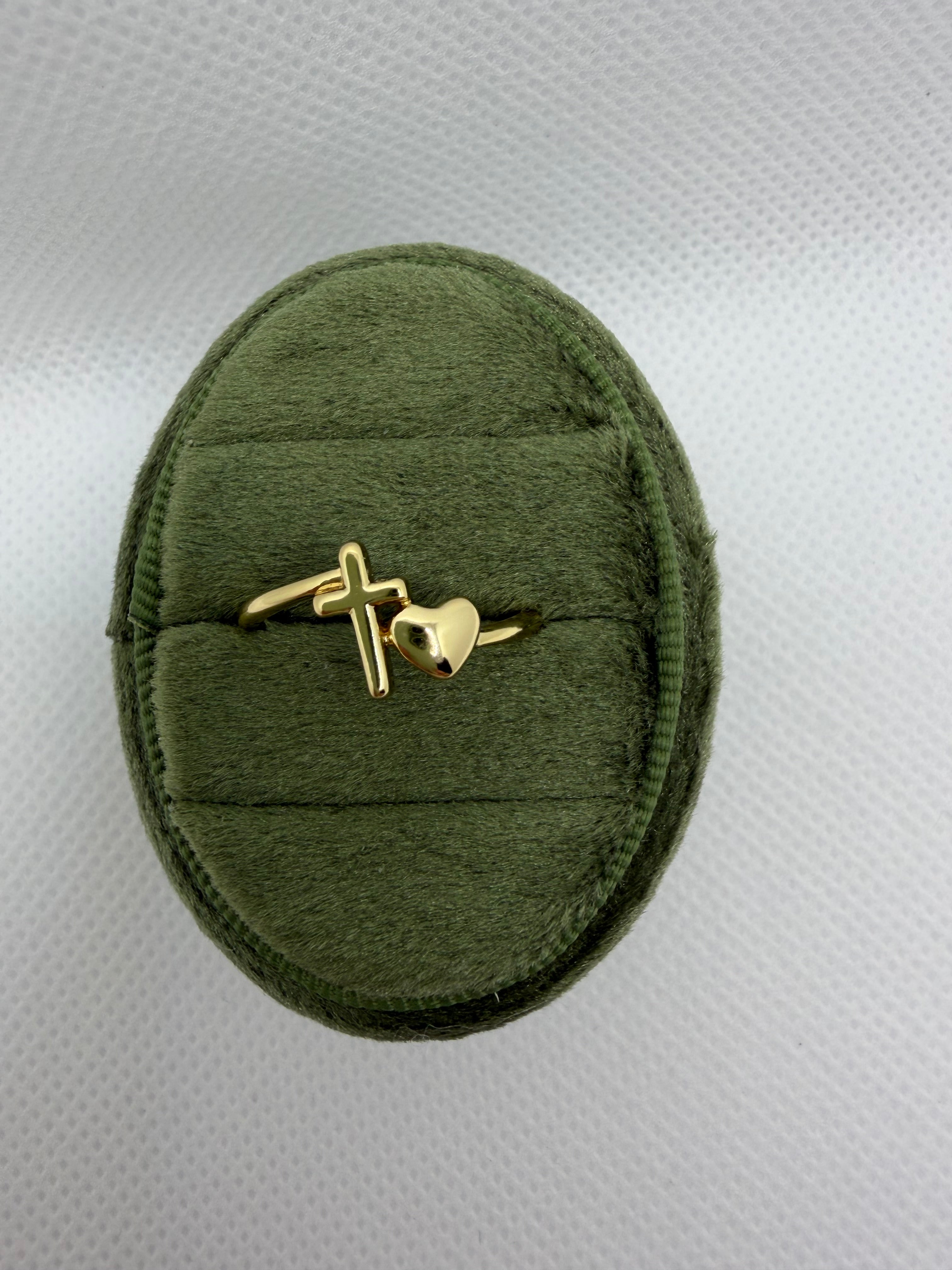 Cross and Heart Faith Ring