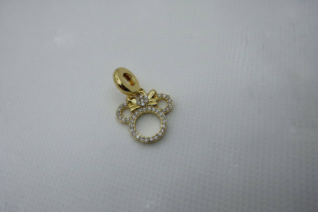 Minnie Mouse Charm - Crystal Bow Design