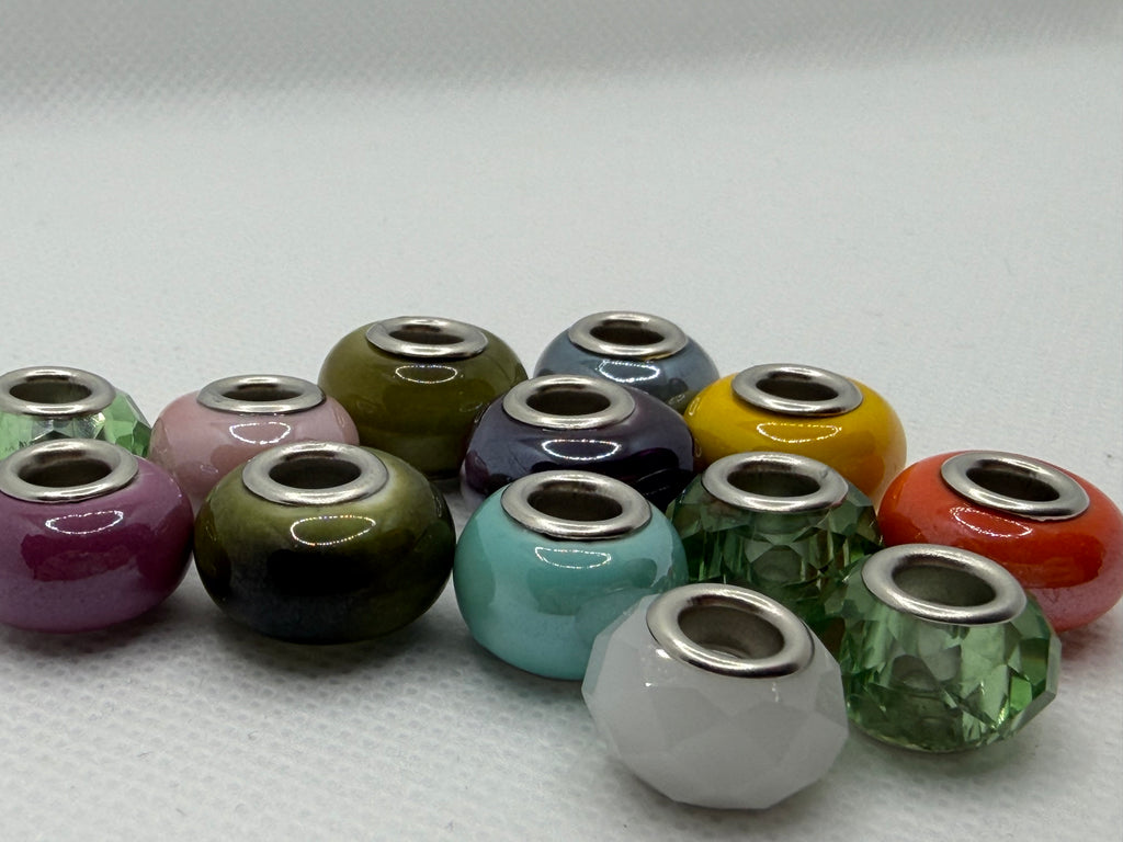 Mustard Yellow Glass Charm Separator Bead - Laminated Gold
