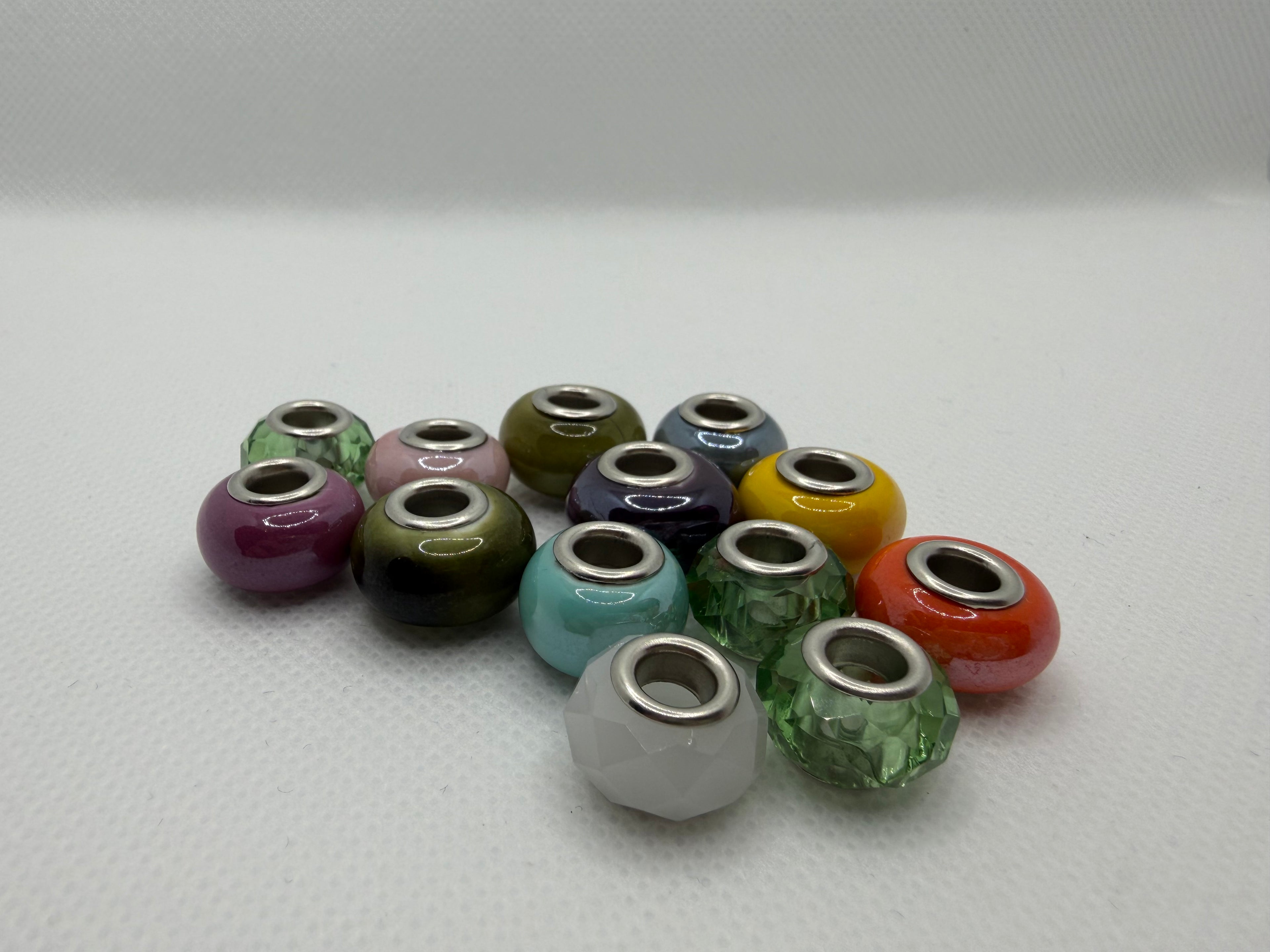 Amethyst Purple Glass Charm Separator Bead - Laminated Gold