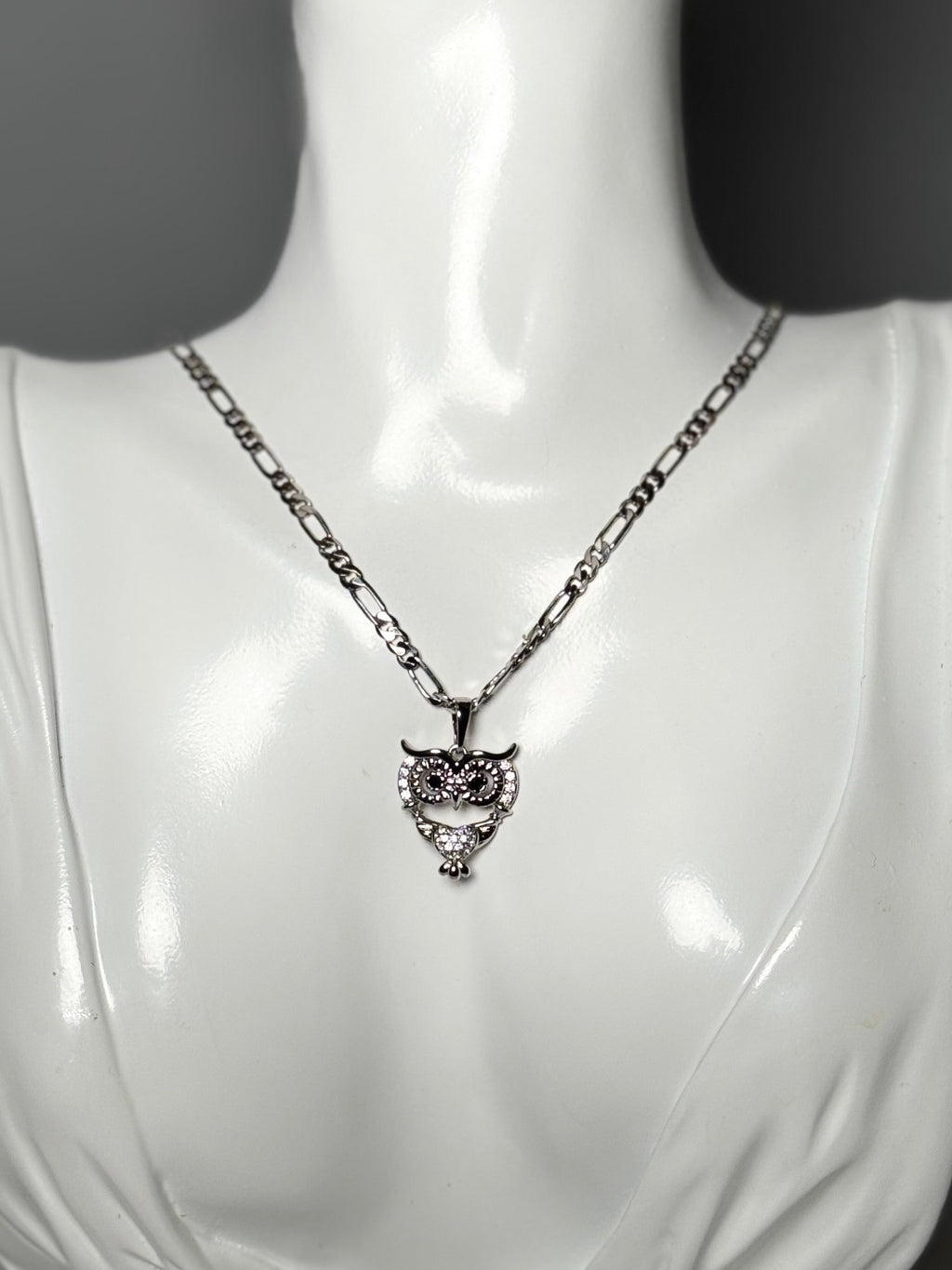 Silver Owl Pendant Necklace