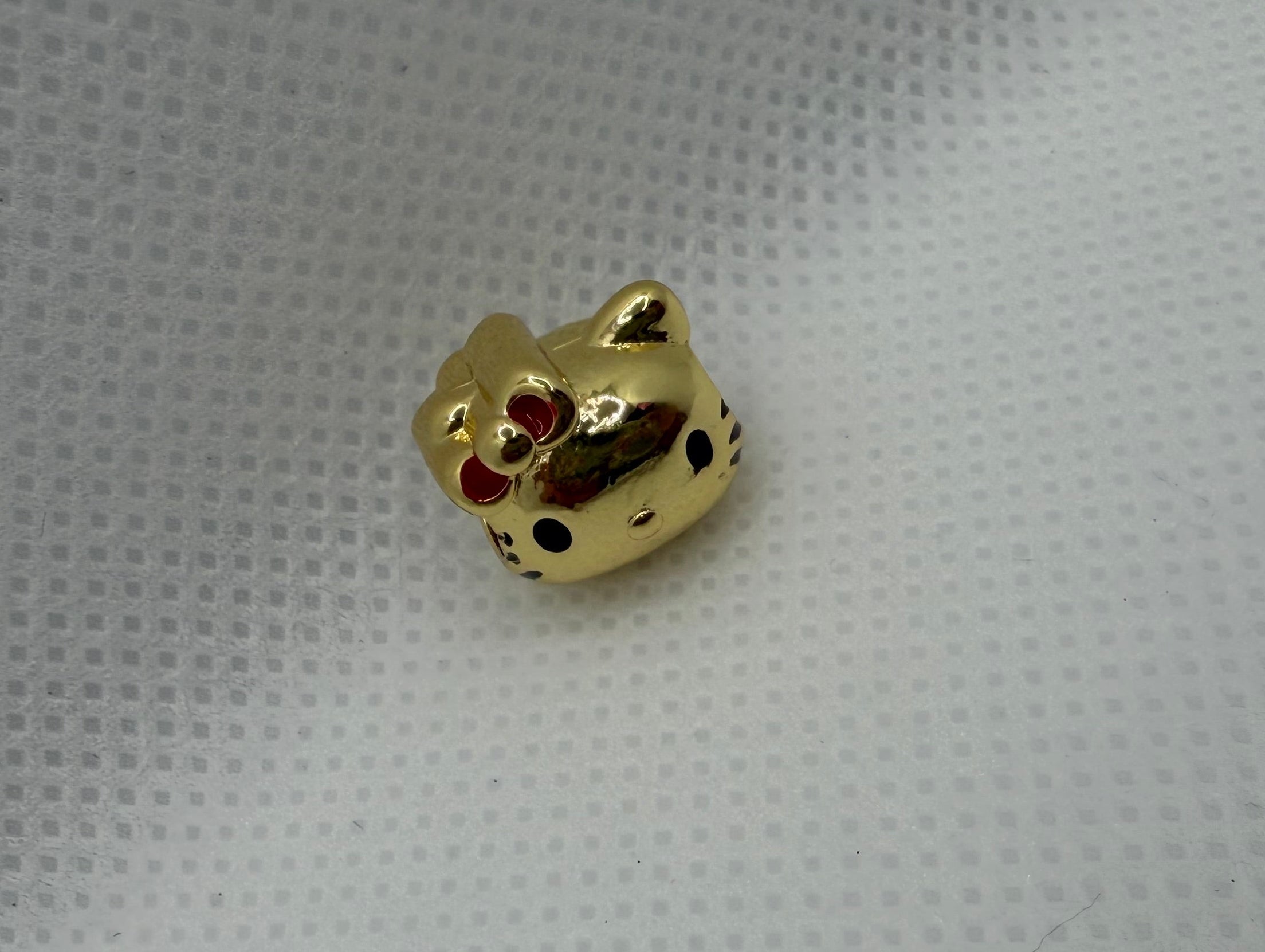 Hello Kitty Gold Charm Separator Bead - Laminated Gold