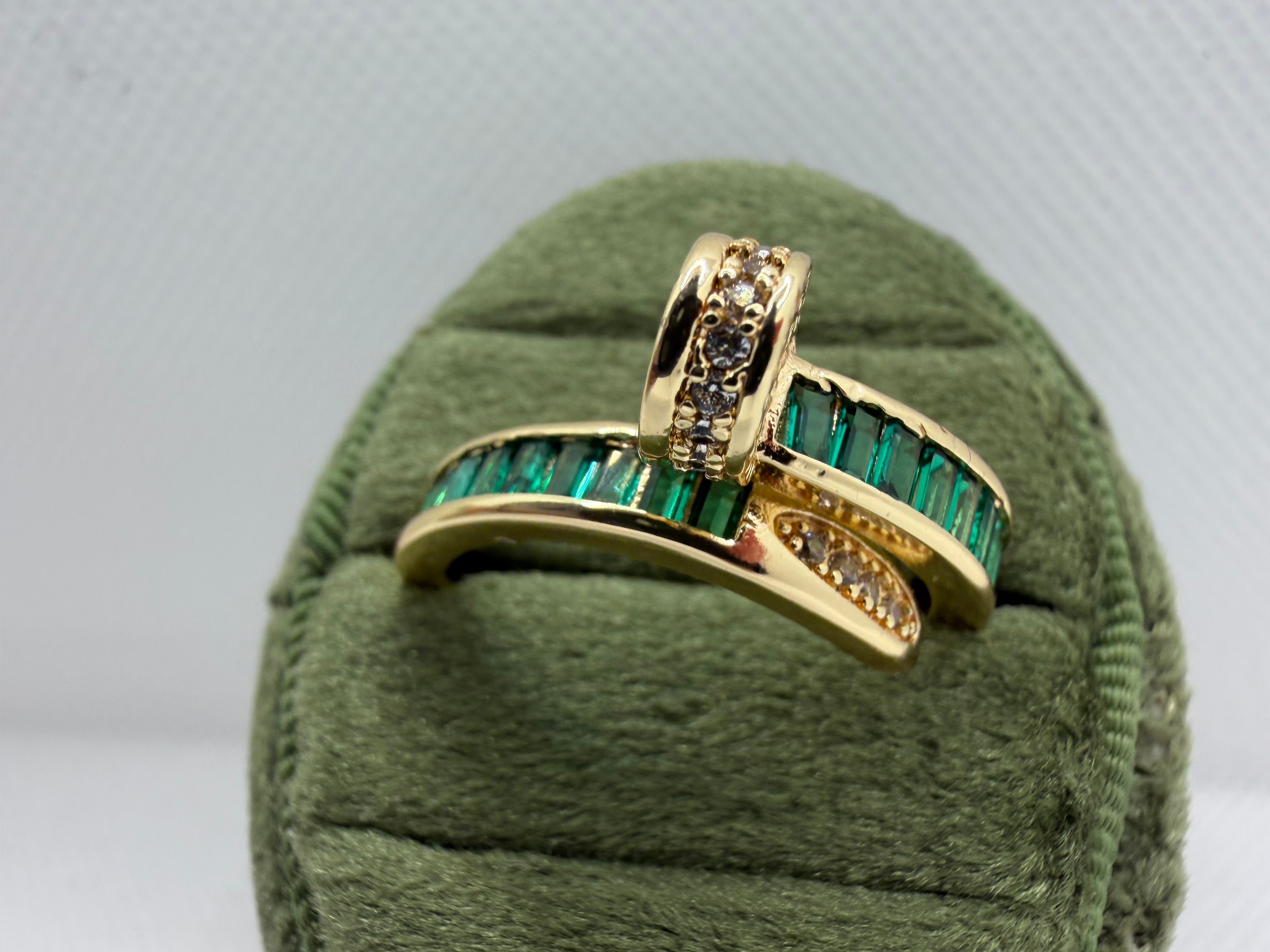 Emerald Baguette Bypass Ring