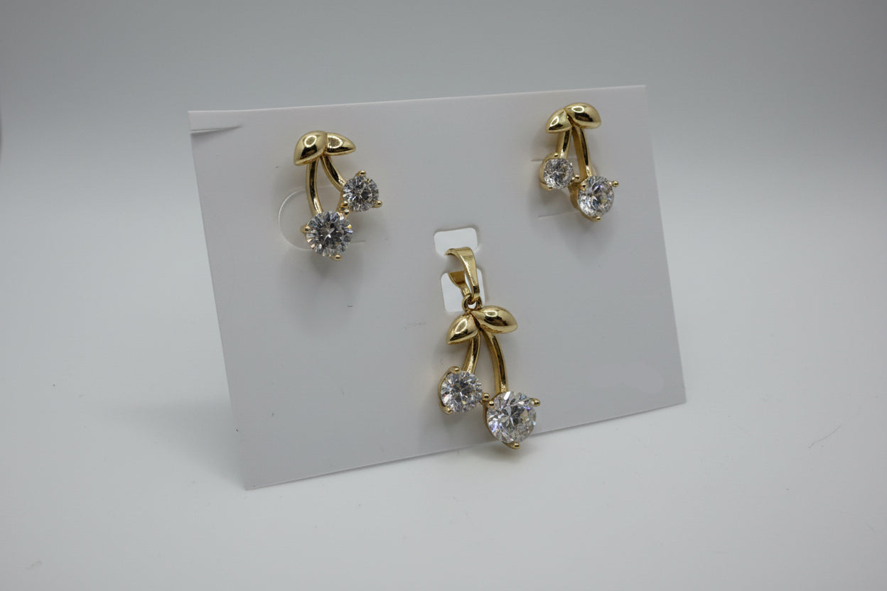 Cherry Blossom Jewelry Set - 4 Pieces