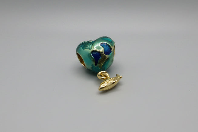 Earth Globe Charm with Airplane