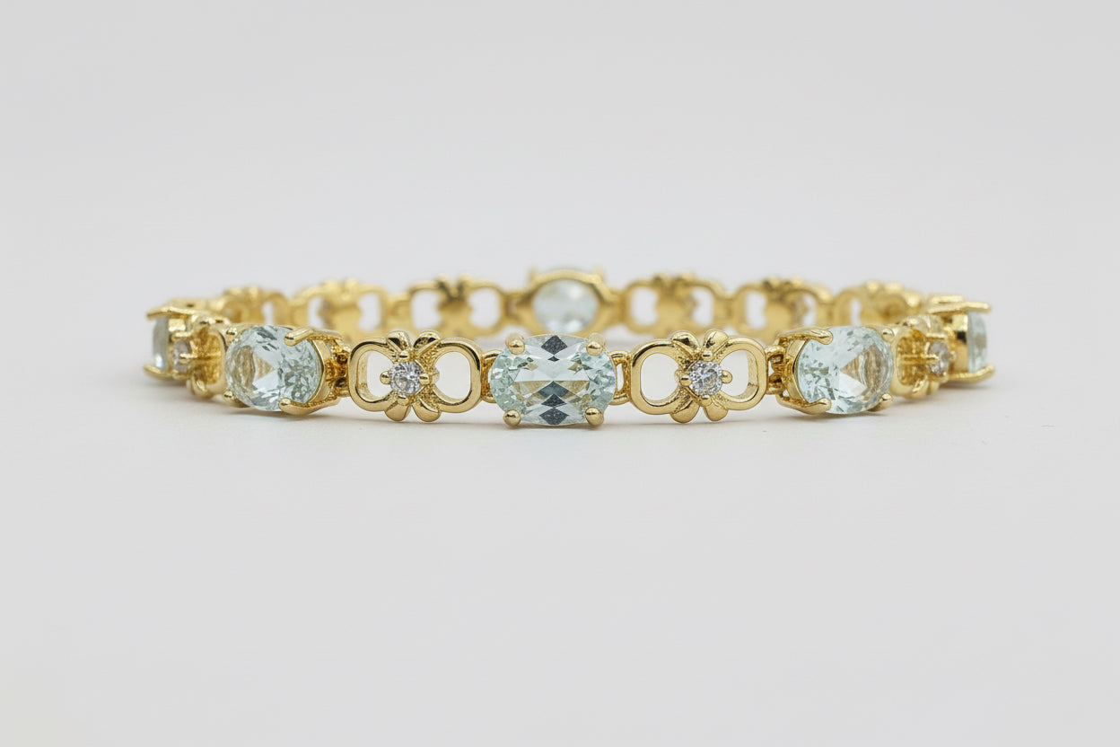 Crystal Oval Link Tennis Bracelet