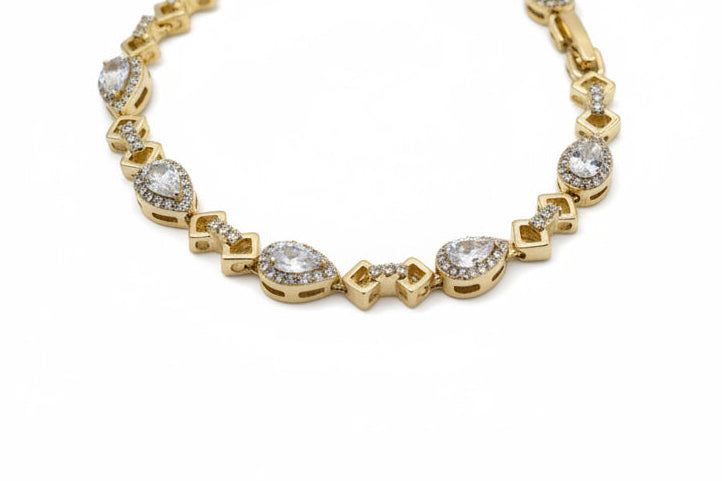 Crystal Teardrop Halo Jewelry Set