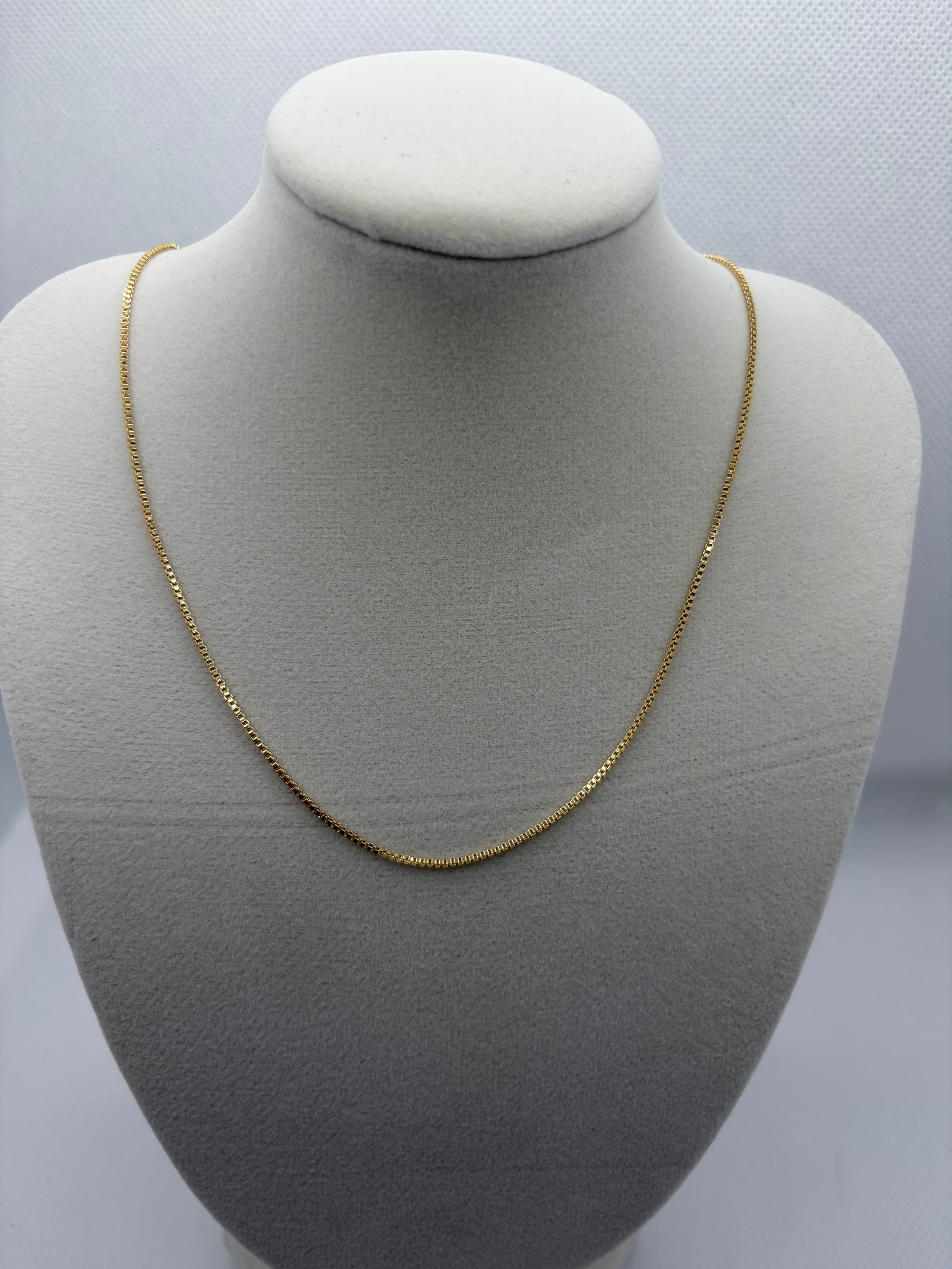 Gold Box Chain Necklace