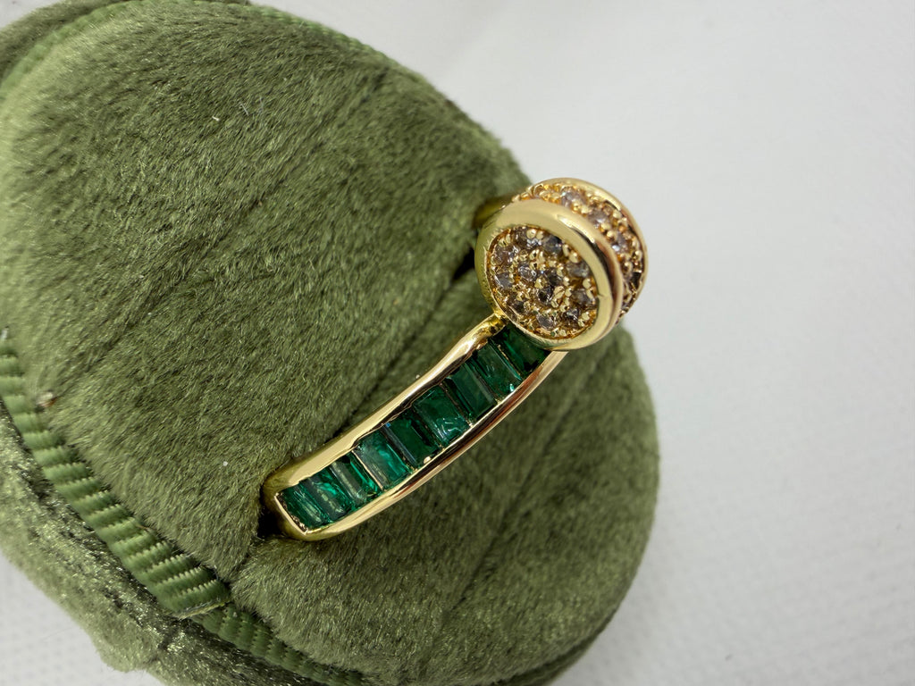 Emerald Baguette Bypass Ring