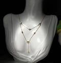 Layered Crystal Necklace with Y-Drop Design