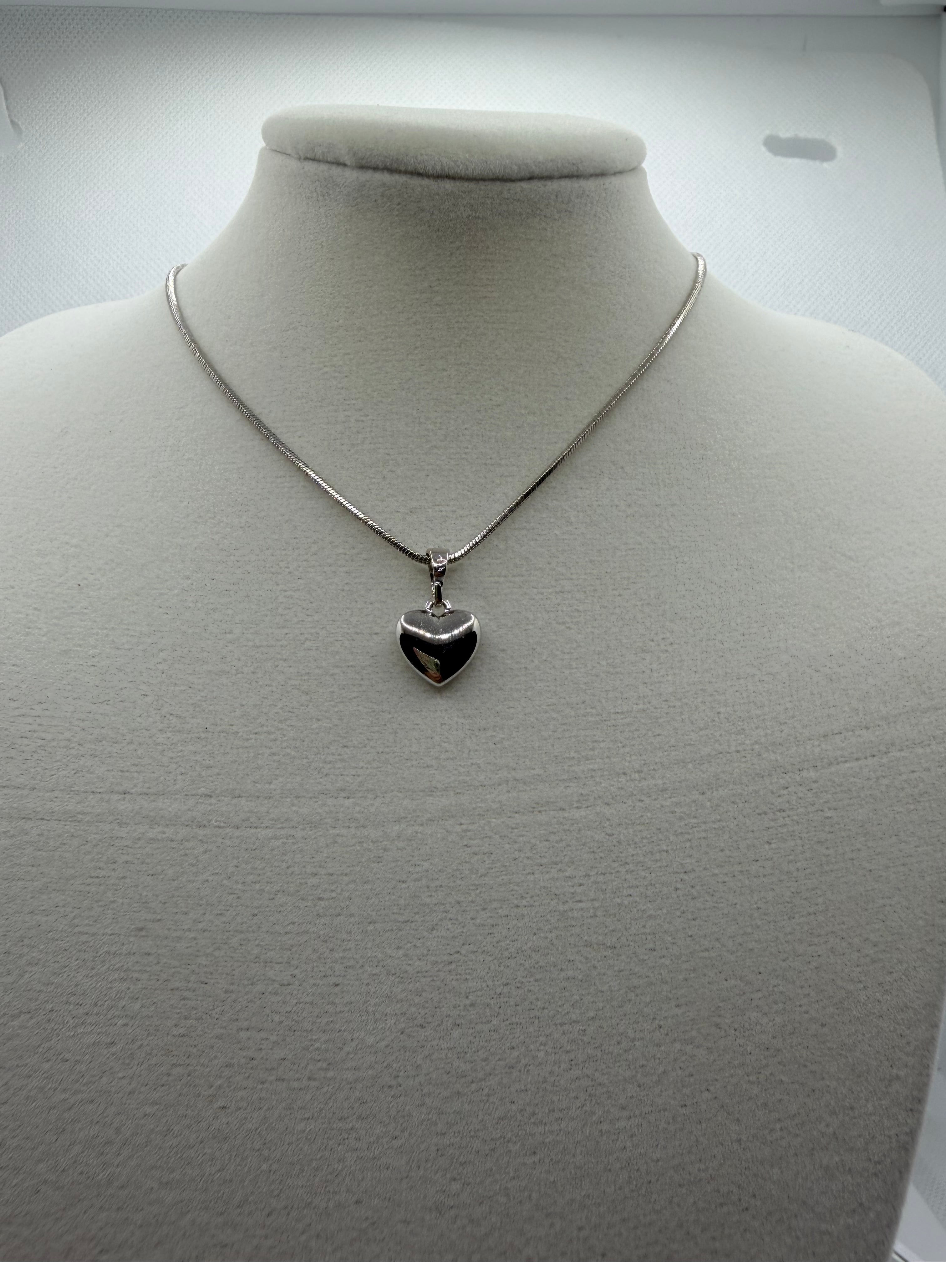 Silver Puffy Heart Pendant