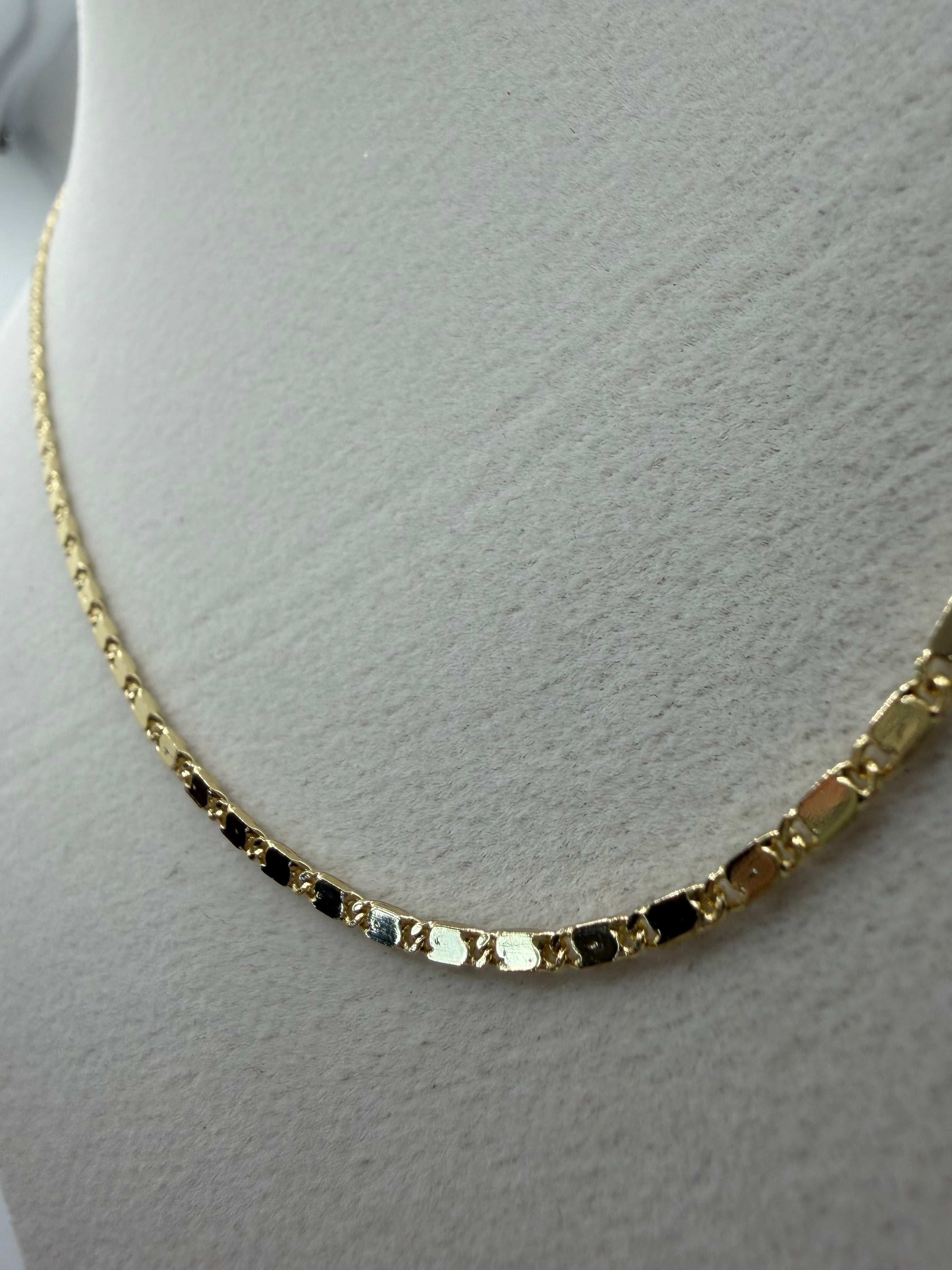 Gold Mirror Link Chain Necklace