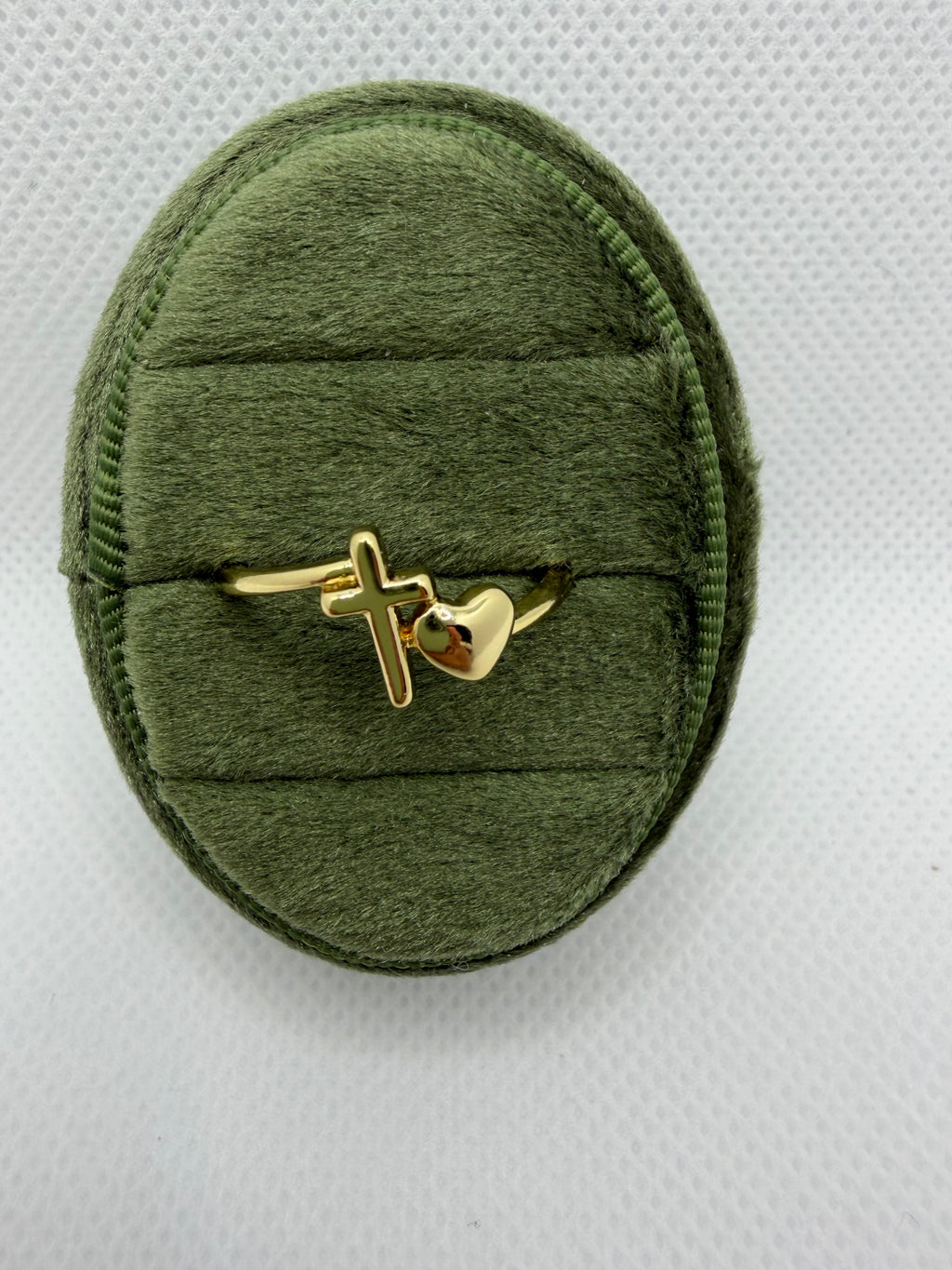 Cross and Heart Faith Ring