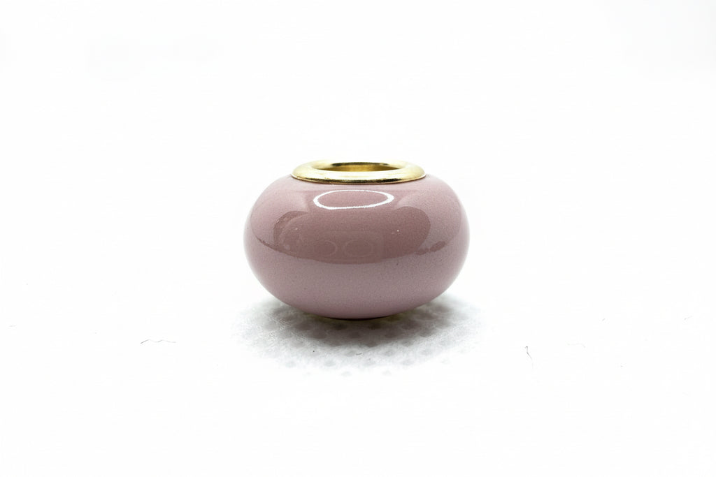 Pink Glass Charm Separator Beads Collection - Laminated Gold