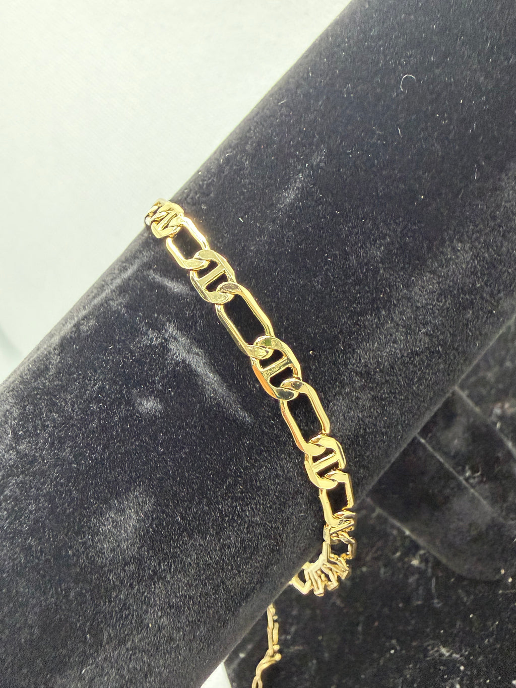 Gold Mariner Figaro Chain Anklet - Laminated Gold