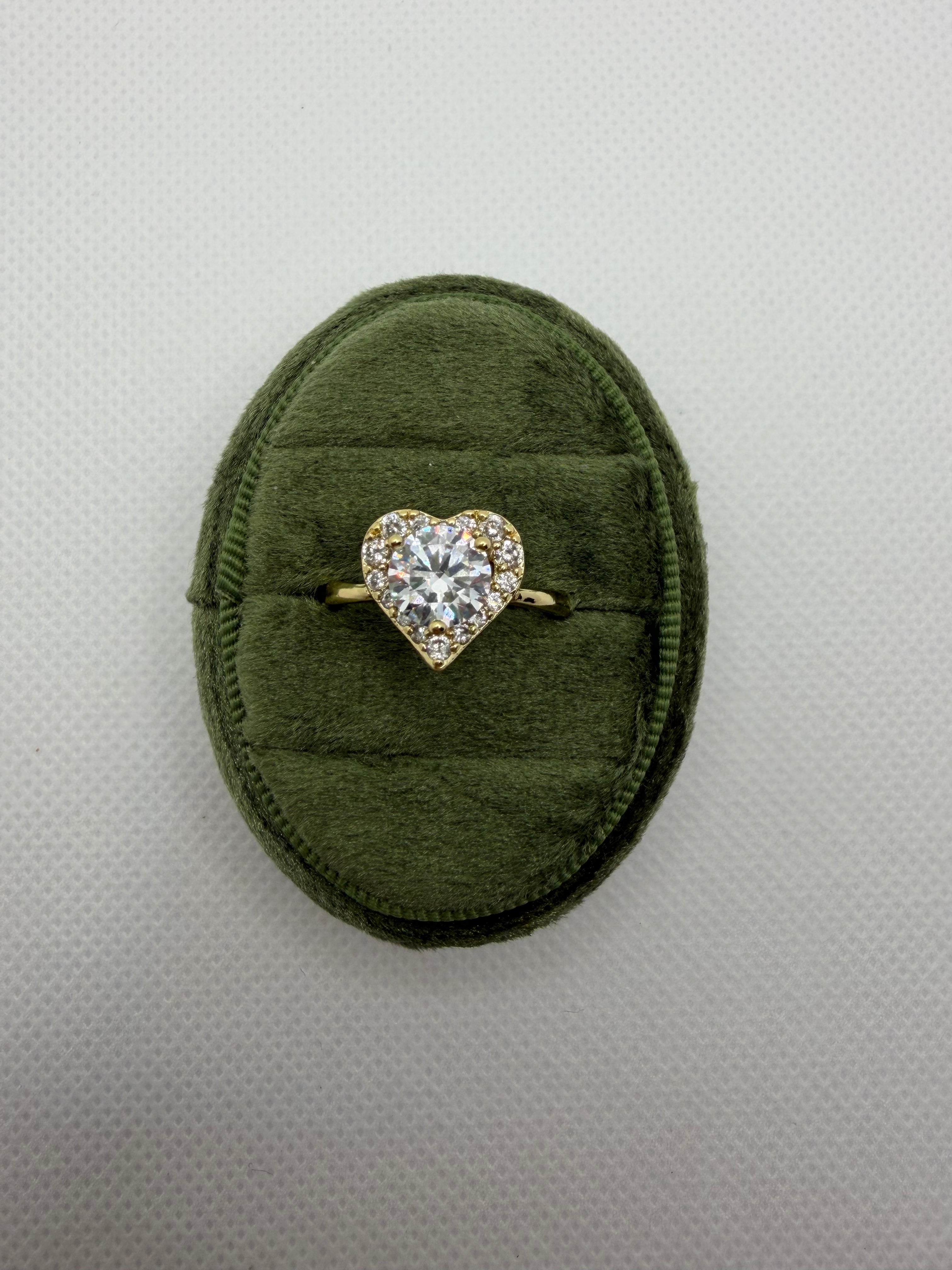 Heart Halo Crystal Ring