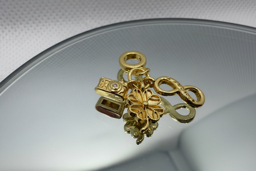 Clover & Camera Charm Set - Gold Clover & Infinity Collection