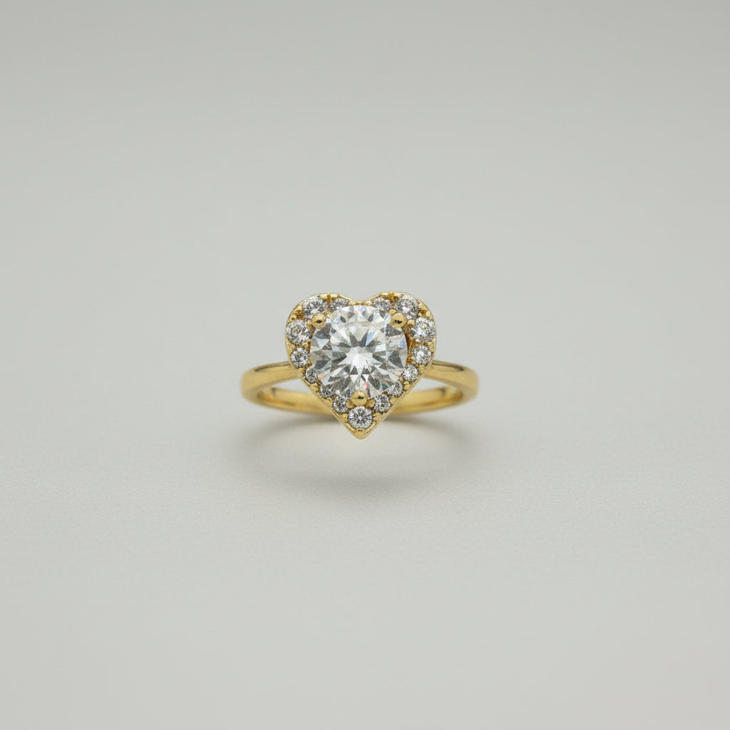 Heart Halo Crystal Ring