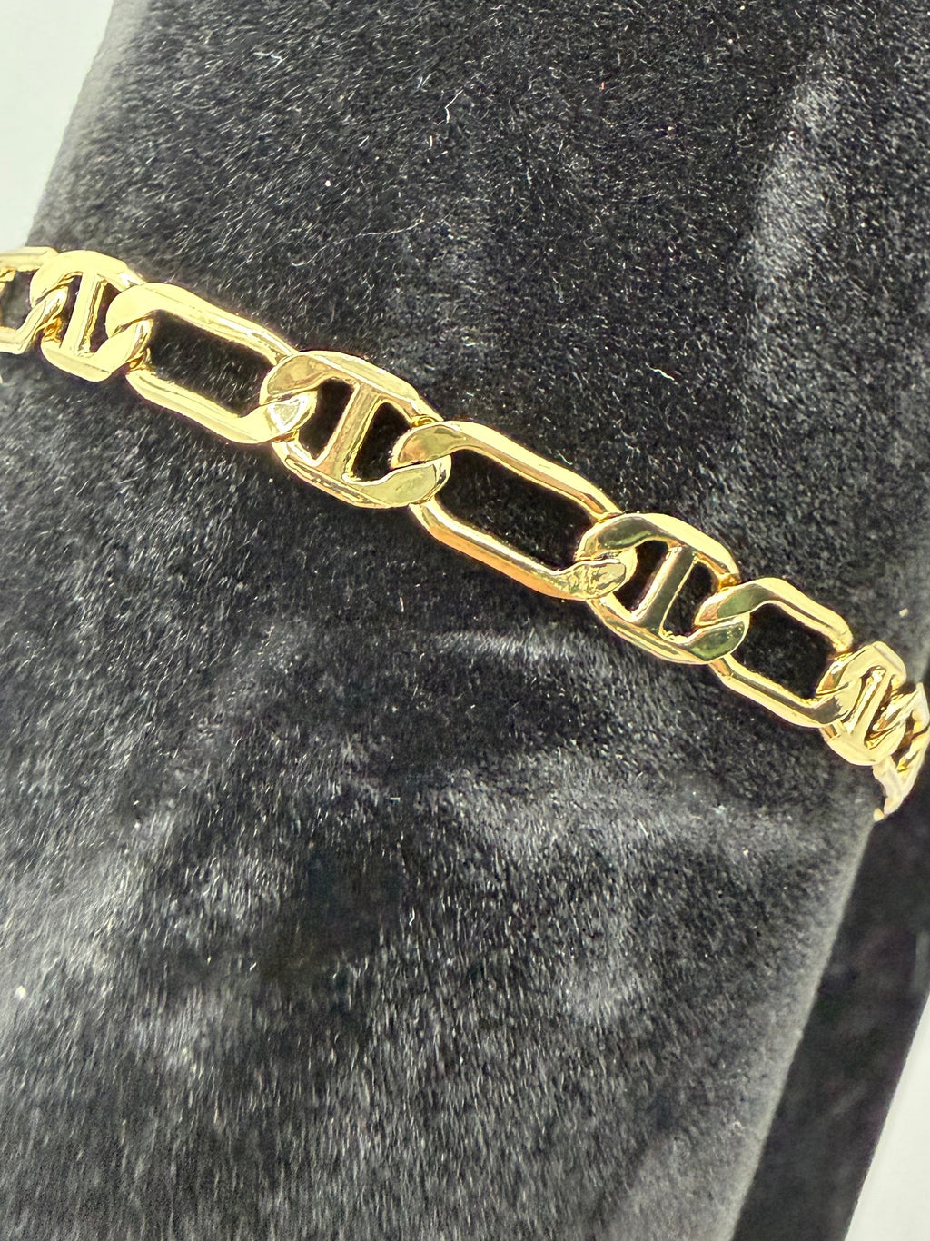Gold Mariner Figaro Chain Anklet - Laminated Gold