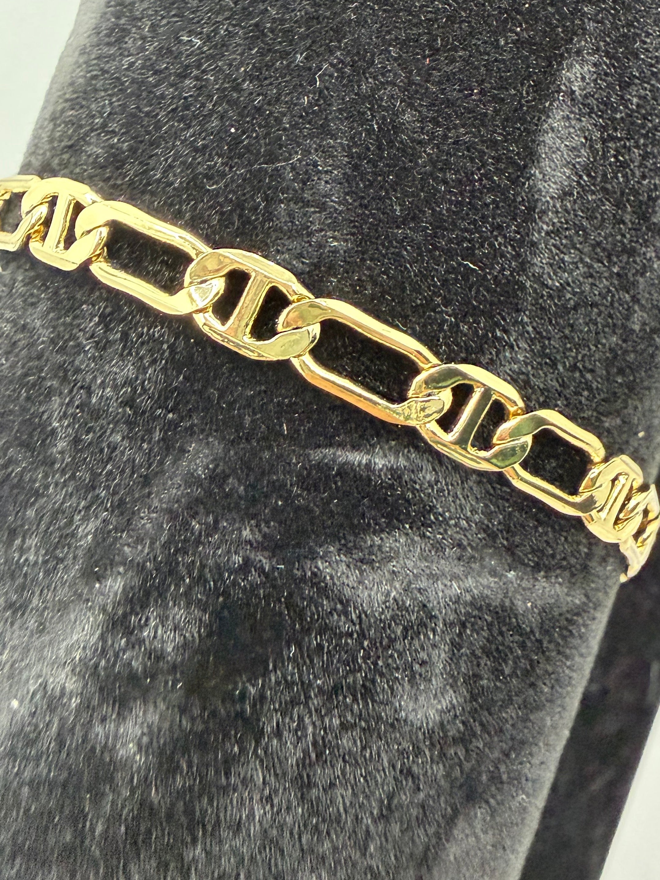 Gold Mariner Figaro Chain Anklet - Laminated Gold